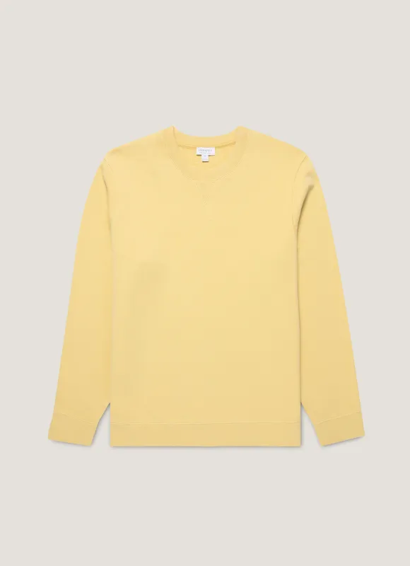 Men's Loopback Sweatshirt in Dusty Yellow sold by Sunspel