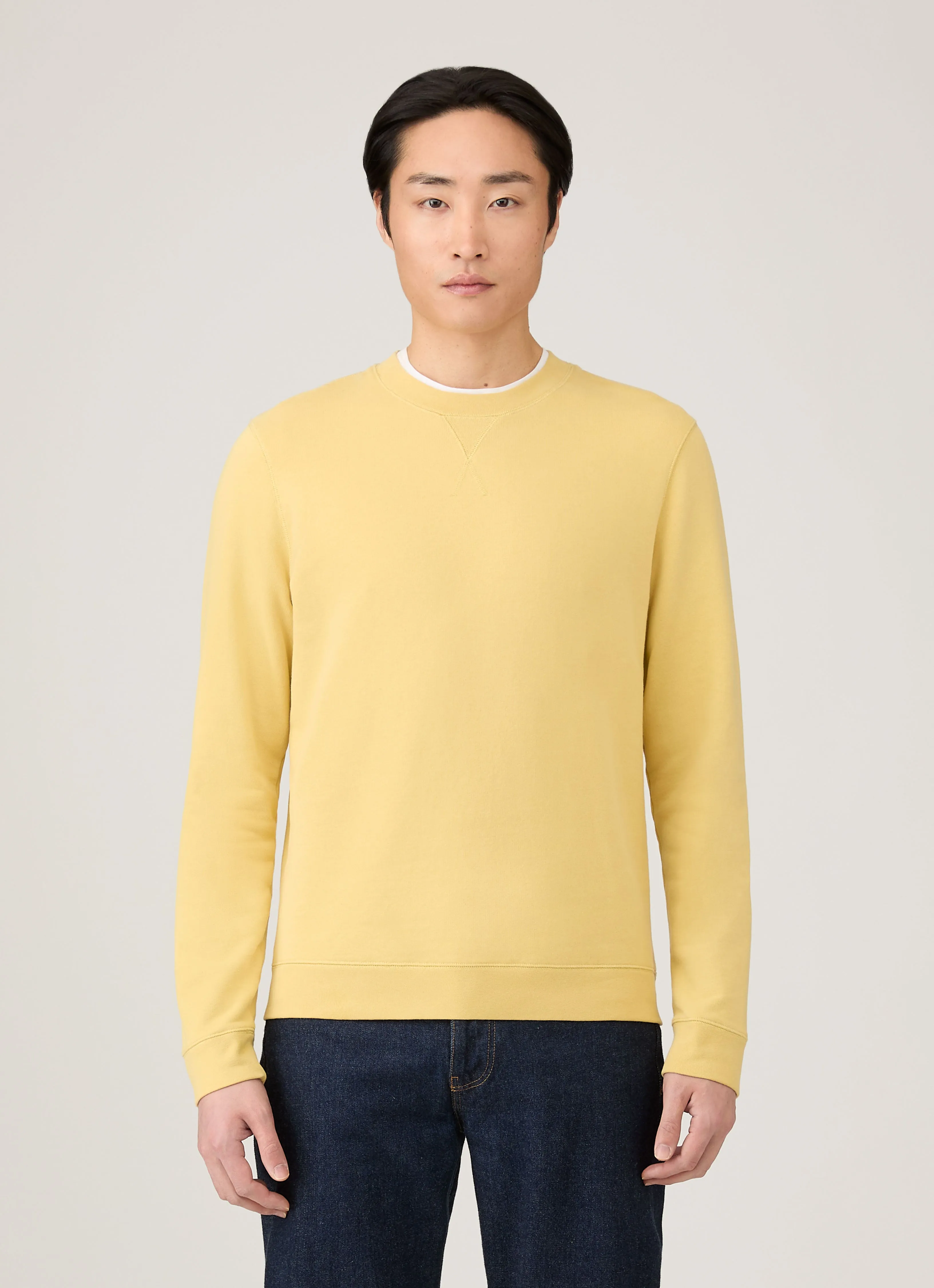Men's Loopback Sweatshirt in Dusty Yellow sold by Sunspel product image thumbnail 2