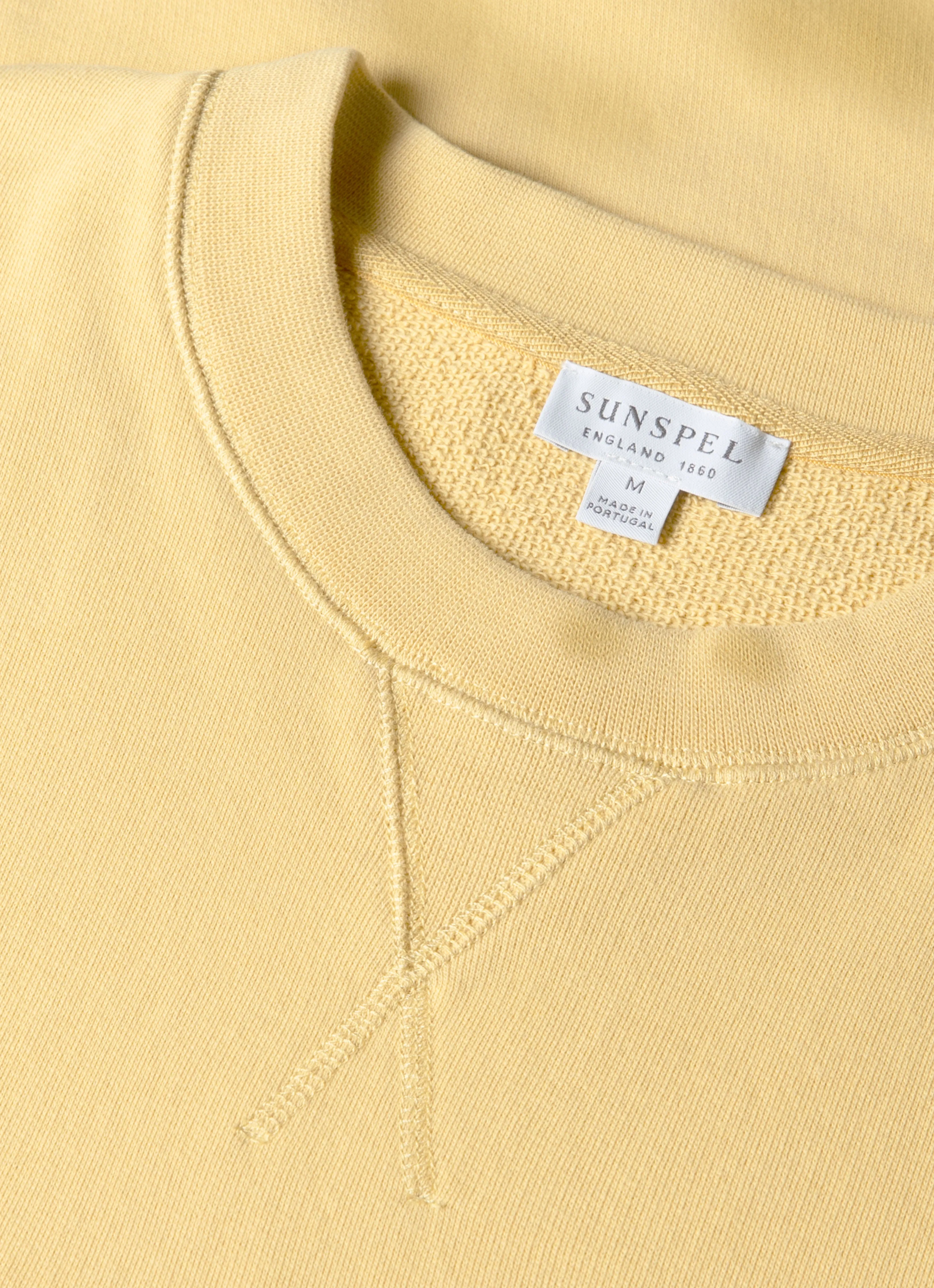 Men's Loopback Sweatshirt in Dusty Yellow sold by Sunspel product image thumbnail 4