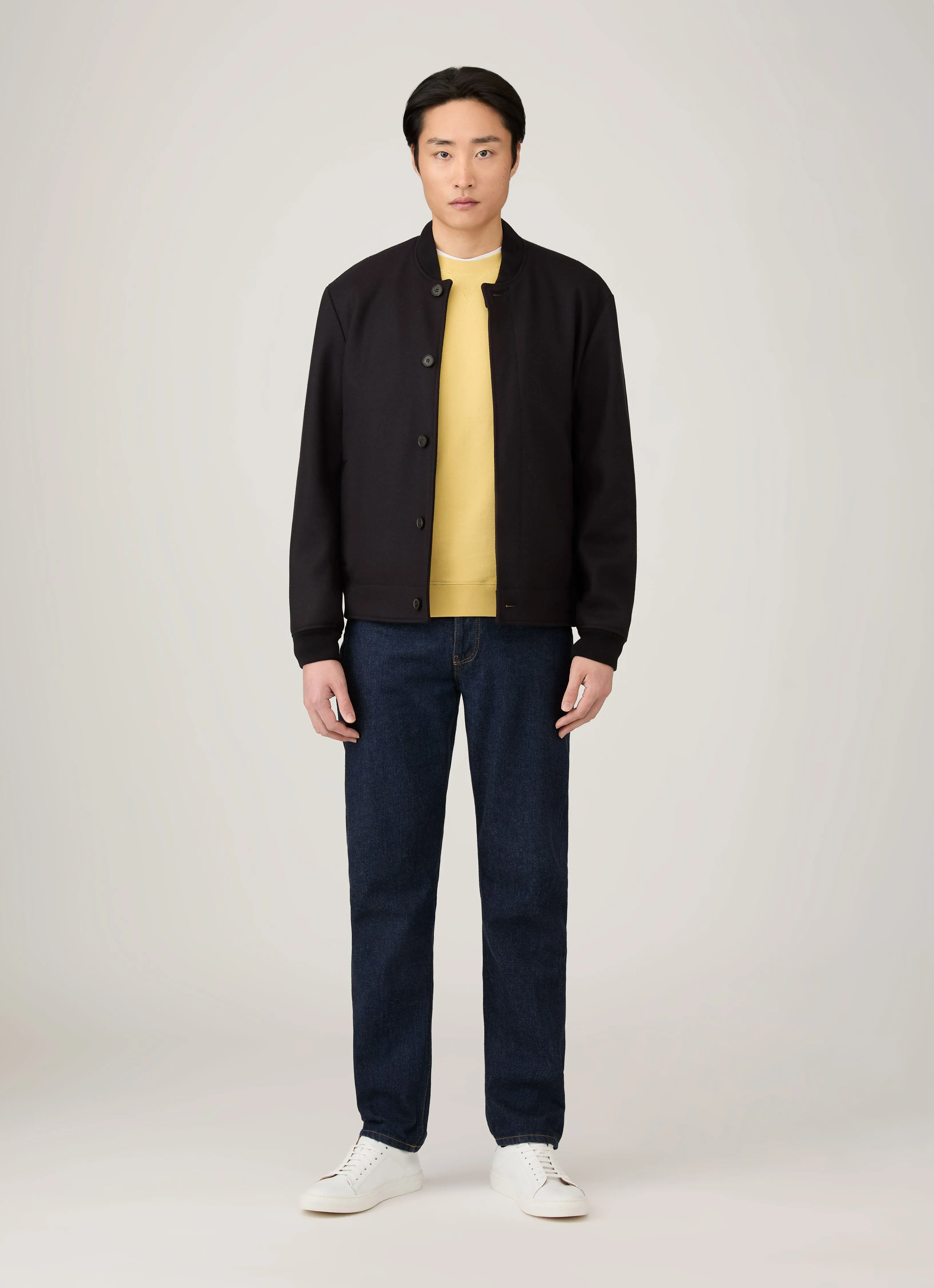 Men's Loopback Sweatshirt in Dusty Yellow sold by Sunspel product image thumbnail 3