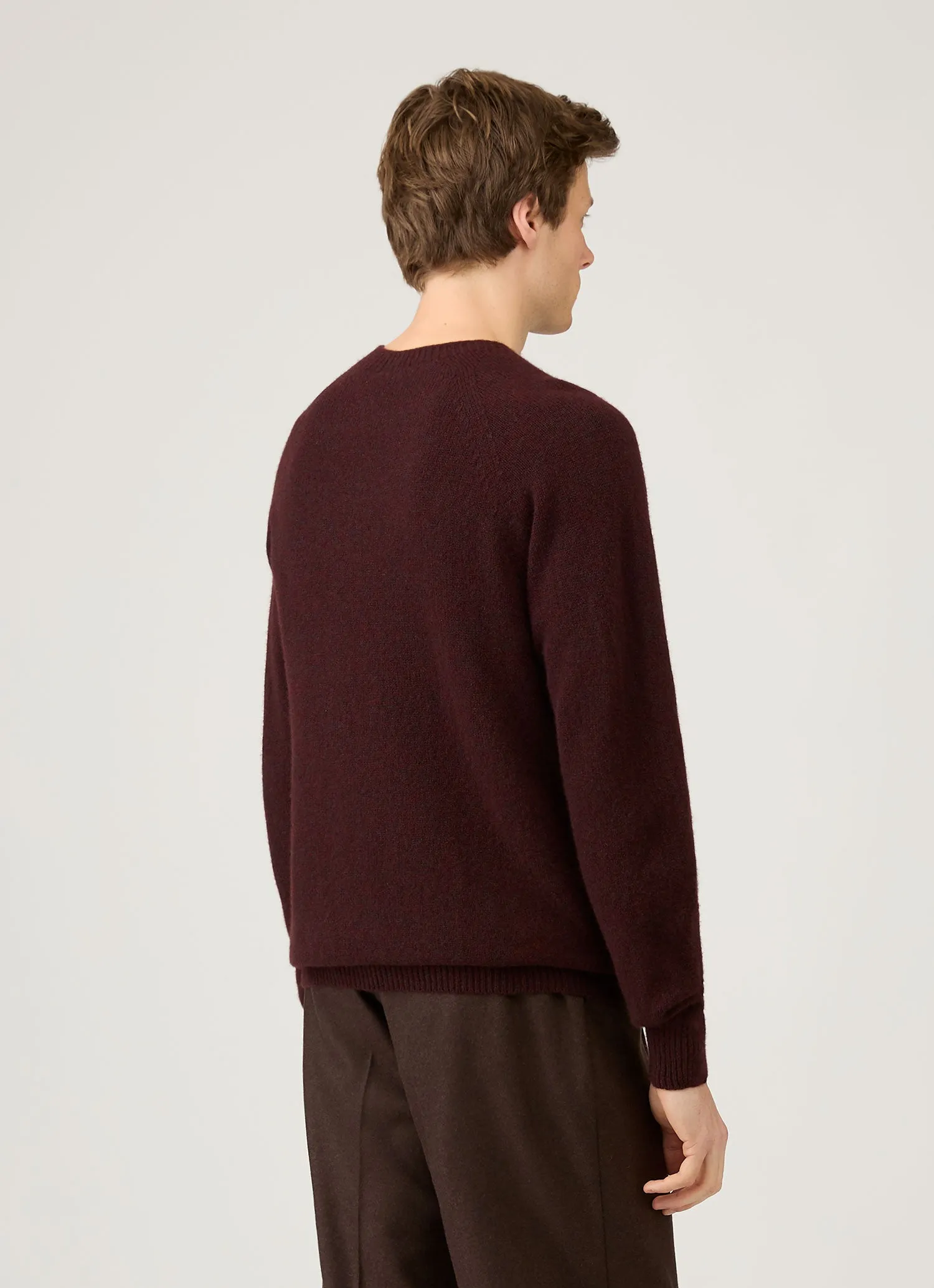 Men's Lambswool Crew Neck Jumper in Bakelite Twist sold by Sunspel product image thumbnail 5
