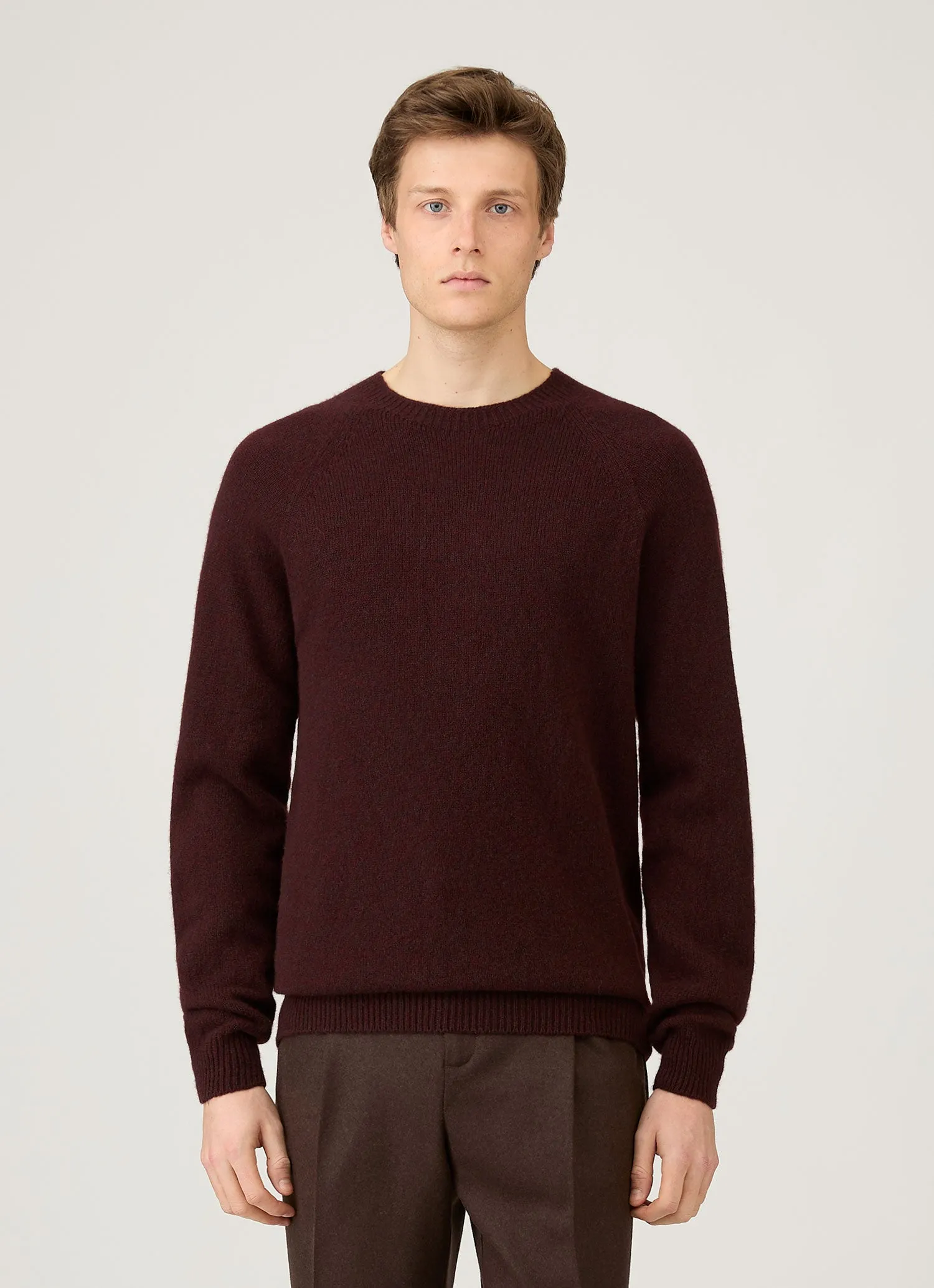 Men's Lambswool Crew Neck Jumper in Bakelite Twist sold by Sunspel product image thumbnail 2
