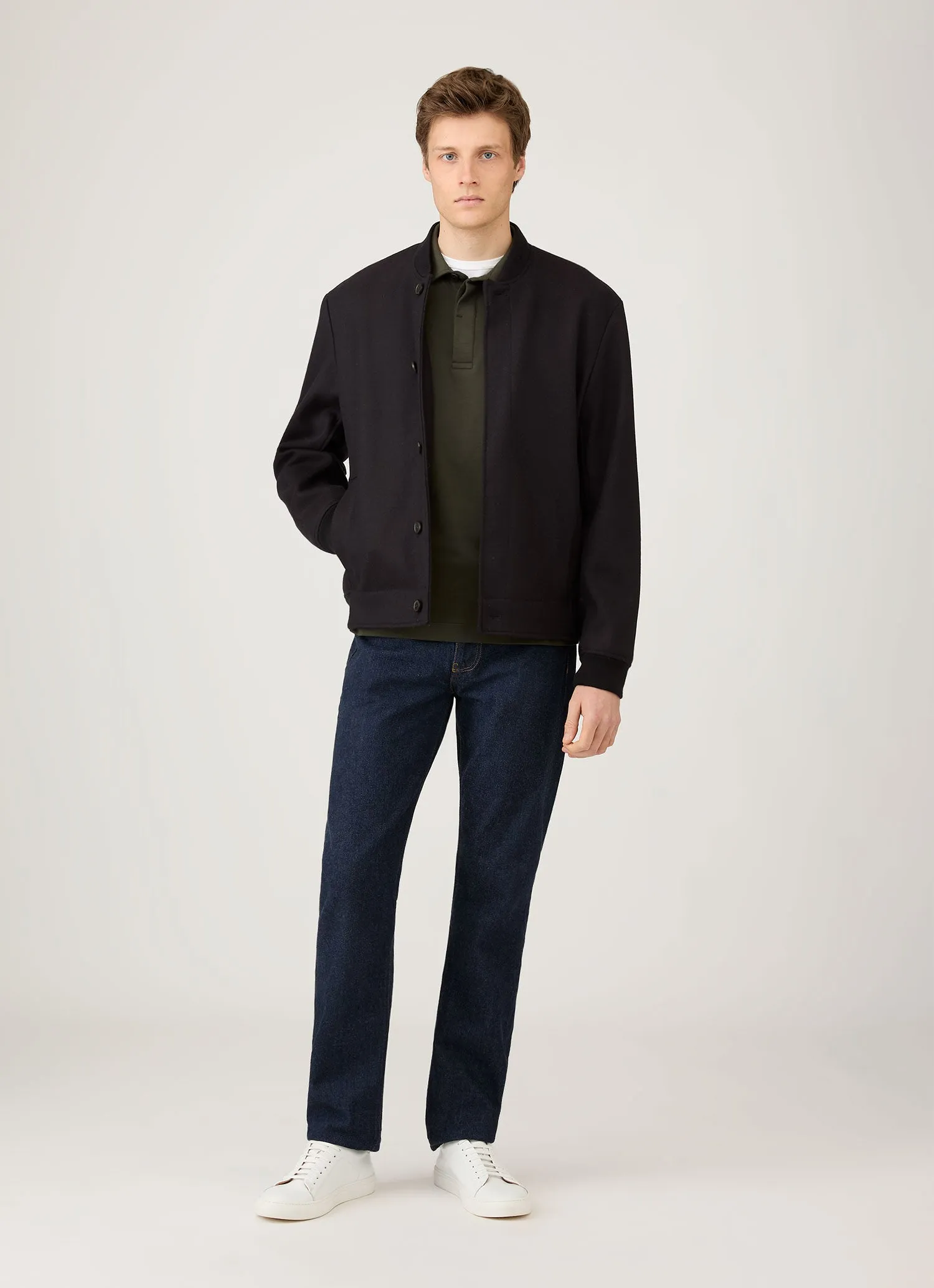 Men's Heavyweight Rugby Polo Shirt in Dark Green sold by Sunspel product image thumbnail 3