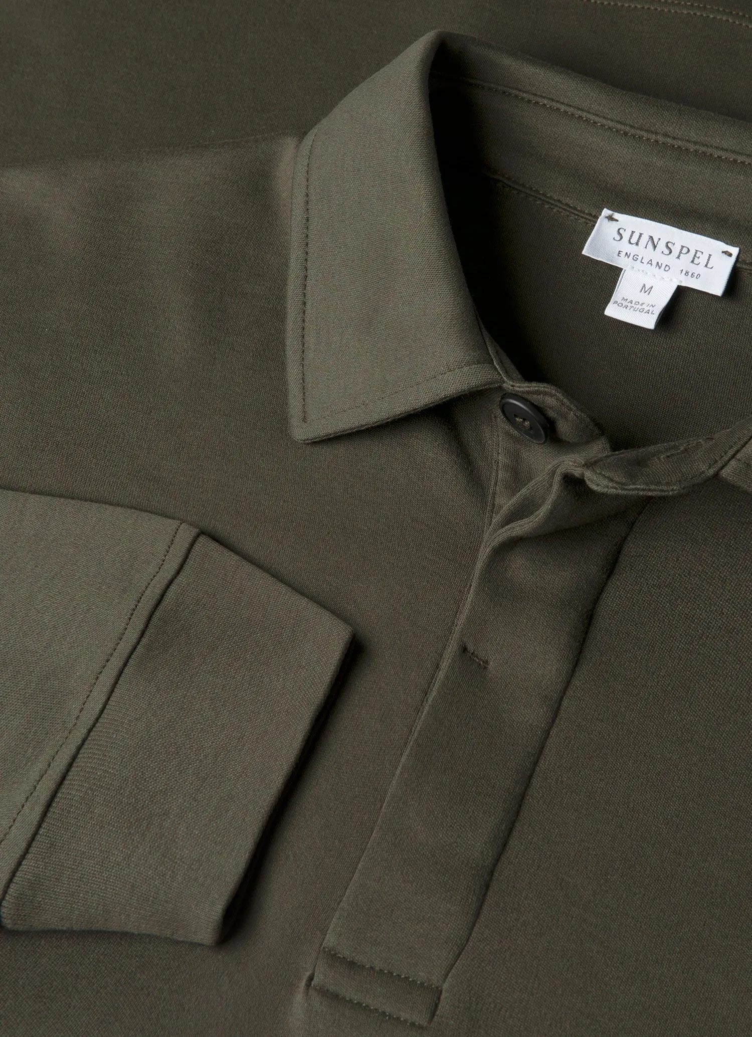 Men's Heavyweight Rugby Polo Shirt in Dark Green sold by Sunspel product image thumbnail 4