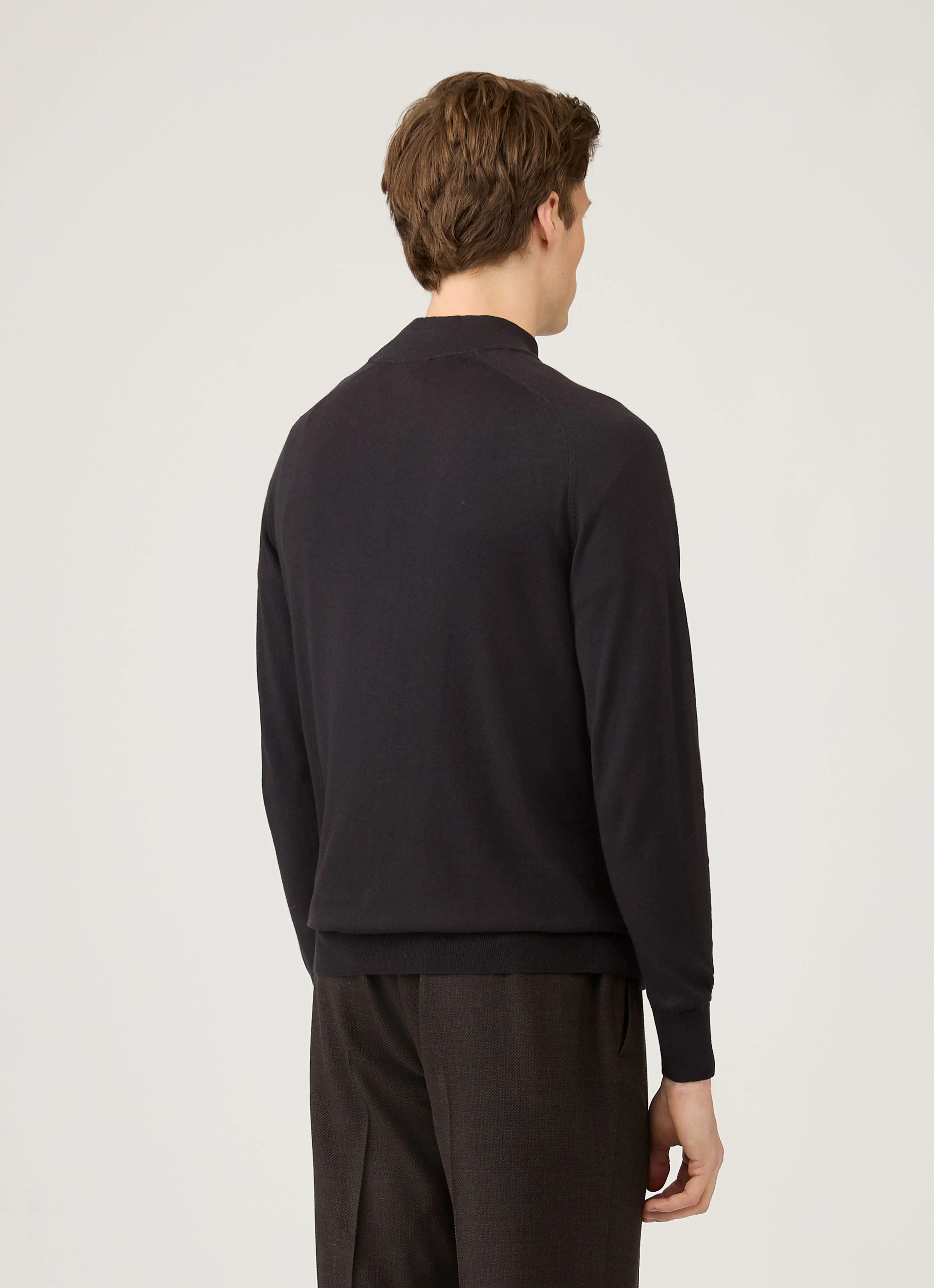 Men's Sea Island Cashmere Half Zip in Black sold by Sunspel product image thumbnail 5