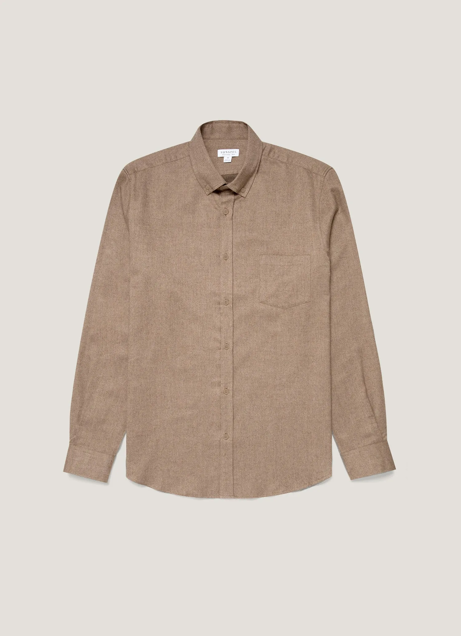 Men's Button Down Flannel Shirt in Cedar sold by Sunspel