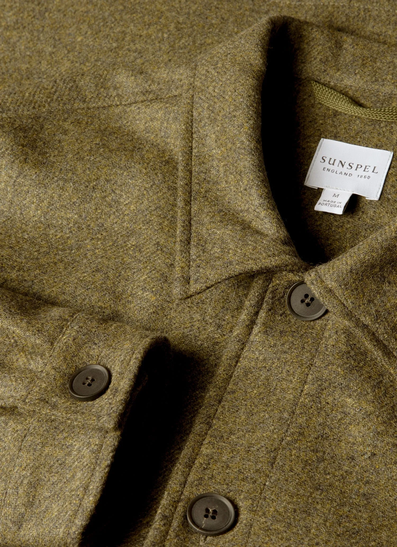 Men's Wool Twin Pocket Jacket in Sea Moss sold by Sunspel product image thumbnail 4