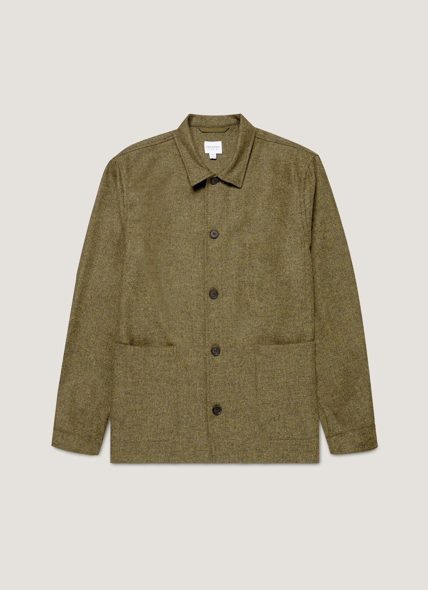 Men's Wool Twin Pocket Jacket in Sea Moss sold by Sunspel