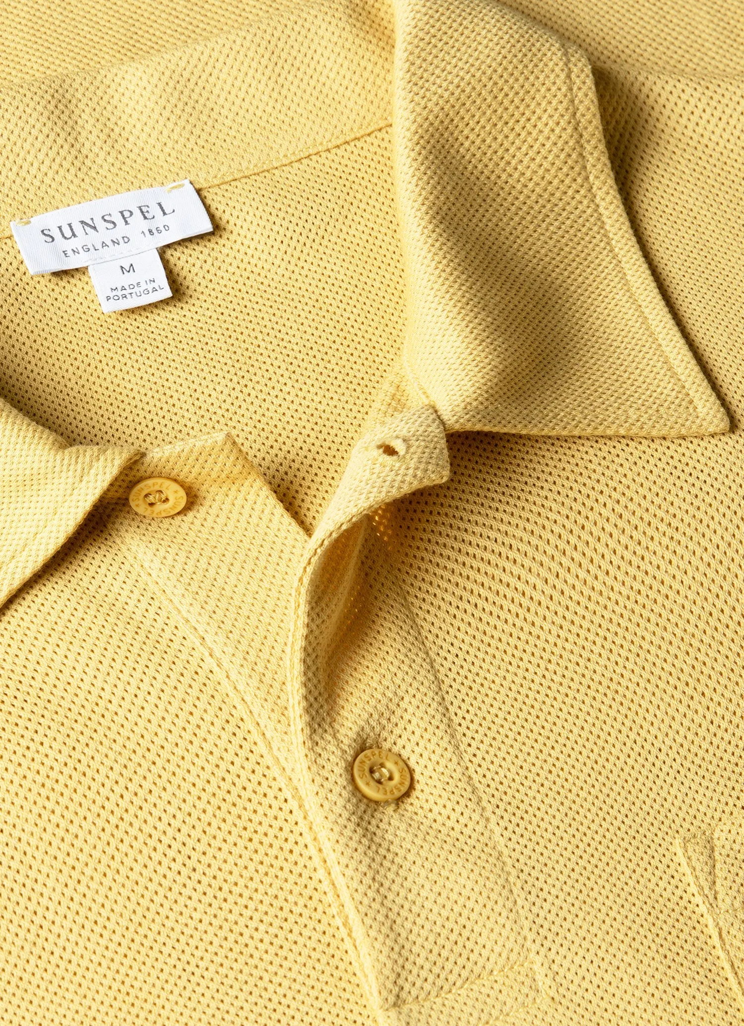 Men's Riviera Polo Shirt in Dusty Yellow sold by Sunspel product image thumbnail 4