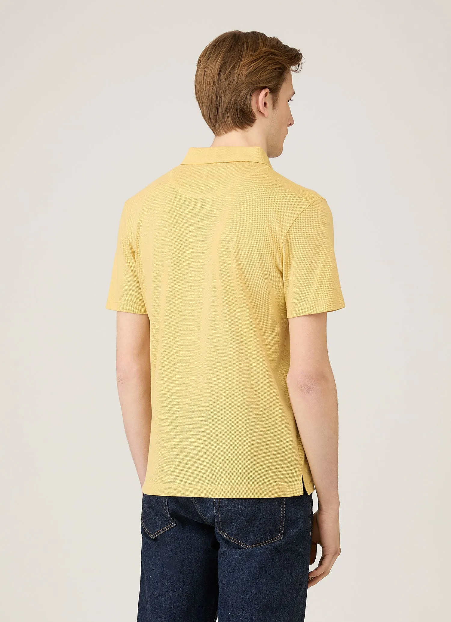 Men's Riviera Polo Shirt in Dusty Yellow sold by Sunspel product image thumbnail 5