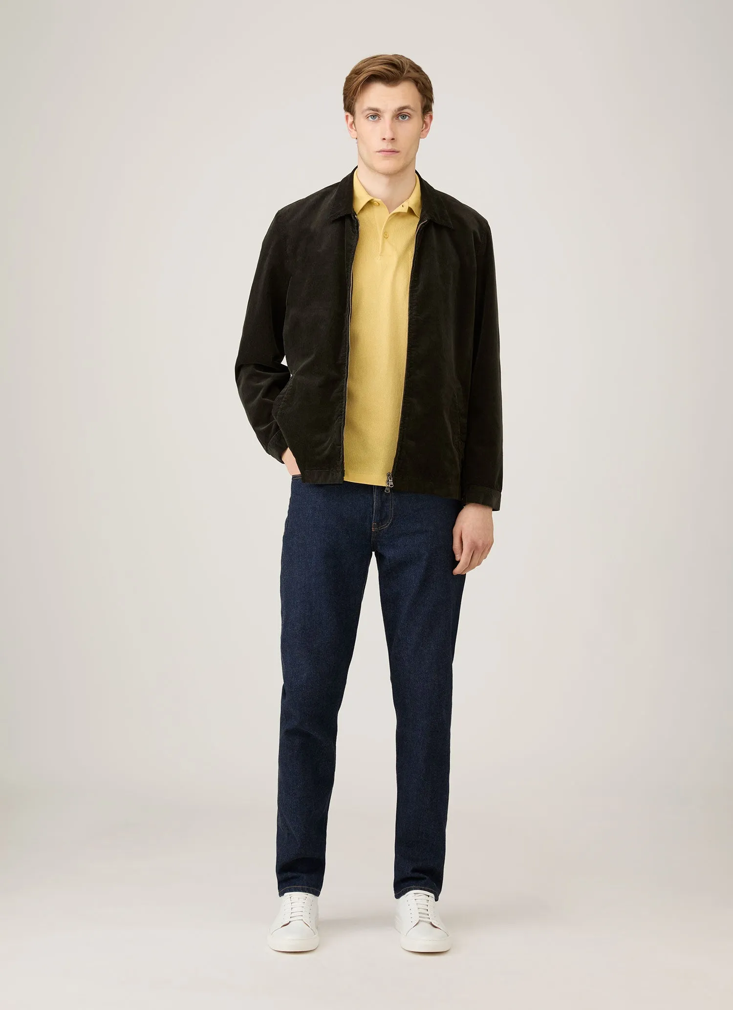 Men's Riviera Polo Shirt in Dusty Yellow sold by Sunspel product image thumbnail 3