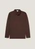 Men's Long Sleeve Riviera Polo Shirt in Bakelite sold by Sunspel