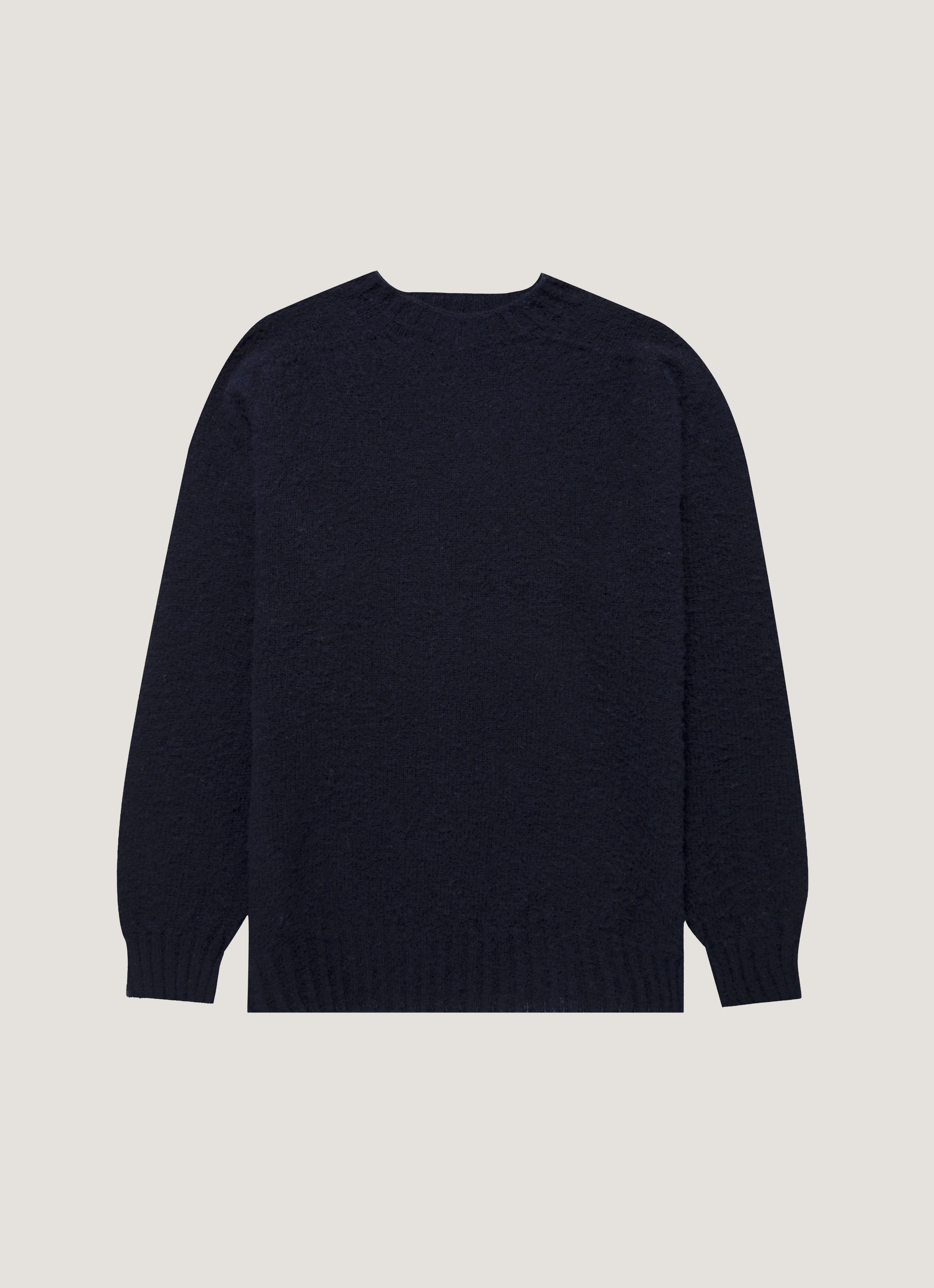 Men's Shetland Crew Neck Jumper in Navy sold by Sunspel