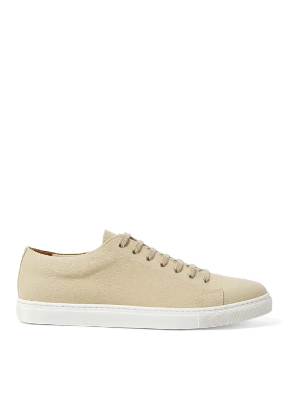 Men's Canvas Tennis Shoes in Stone sold by Sunspel