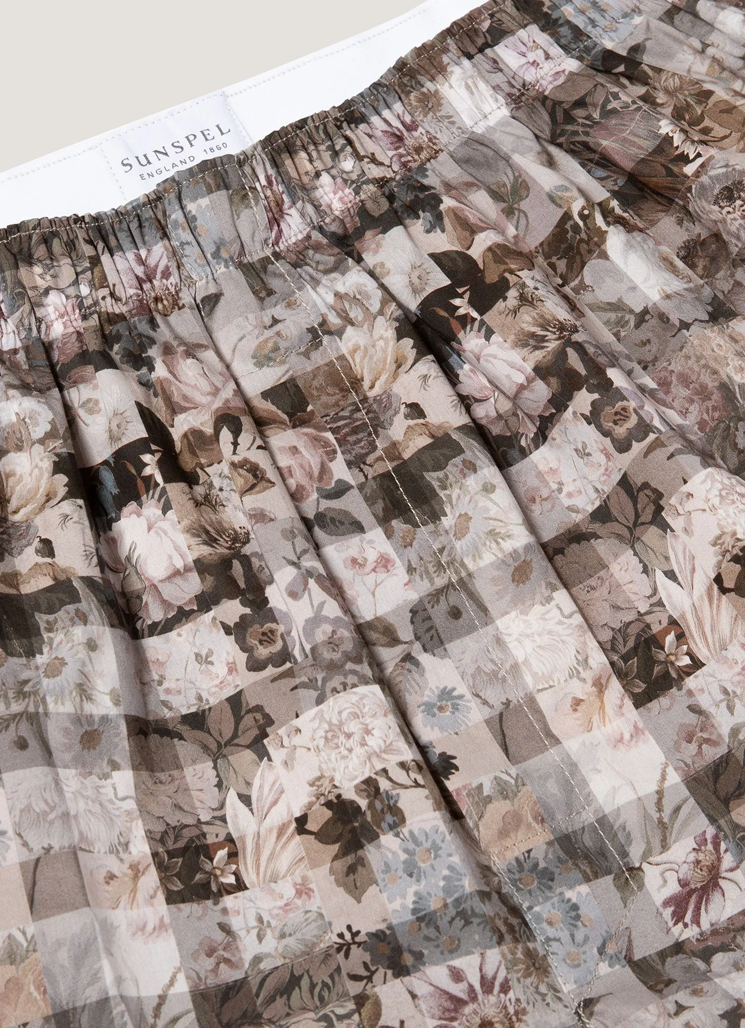 Men's Classic Boxer Shorts in Liberty Fabric in Grey Archive Gingham sold by Sunspel product image thumbnail 4