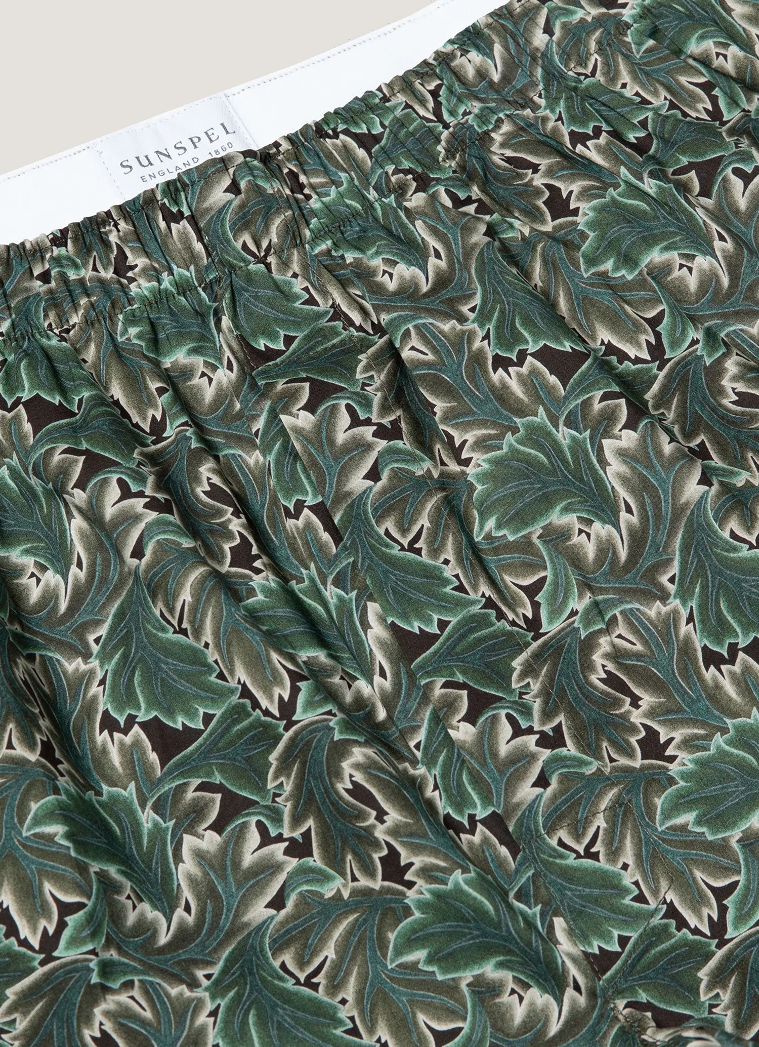 Men's Classic Boxer Short in Liberty Fabric in Midnight Green Canopy sold by Sunspel product image thumbnail 4
