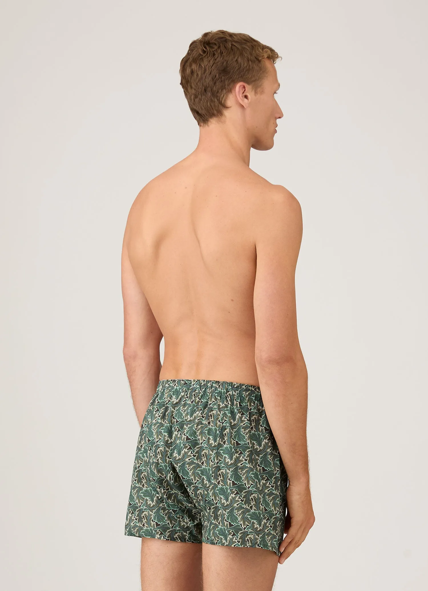 Men's Classic Boxer Short in Liberty Fabric in Midnight Green Canopy sold by Sunspel product image thumbnail 3