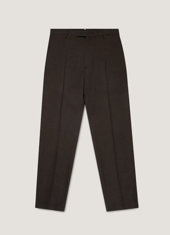 Men's Textured Wool Trouser in Truffle sold by Sunspel
