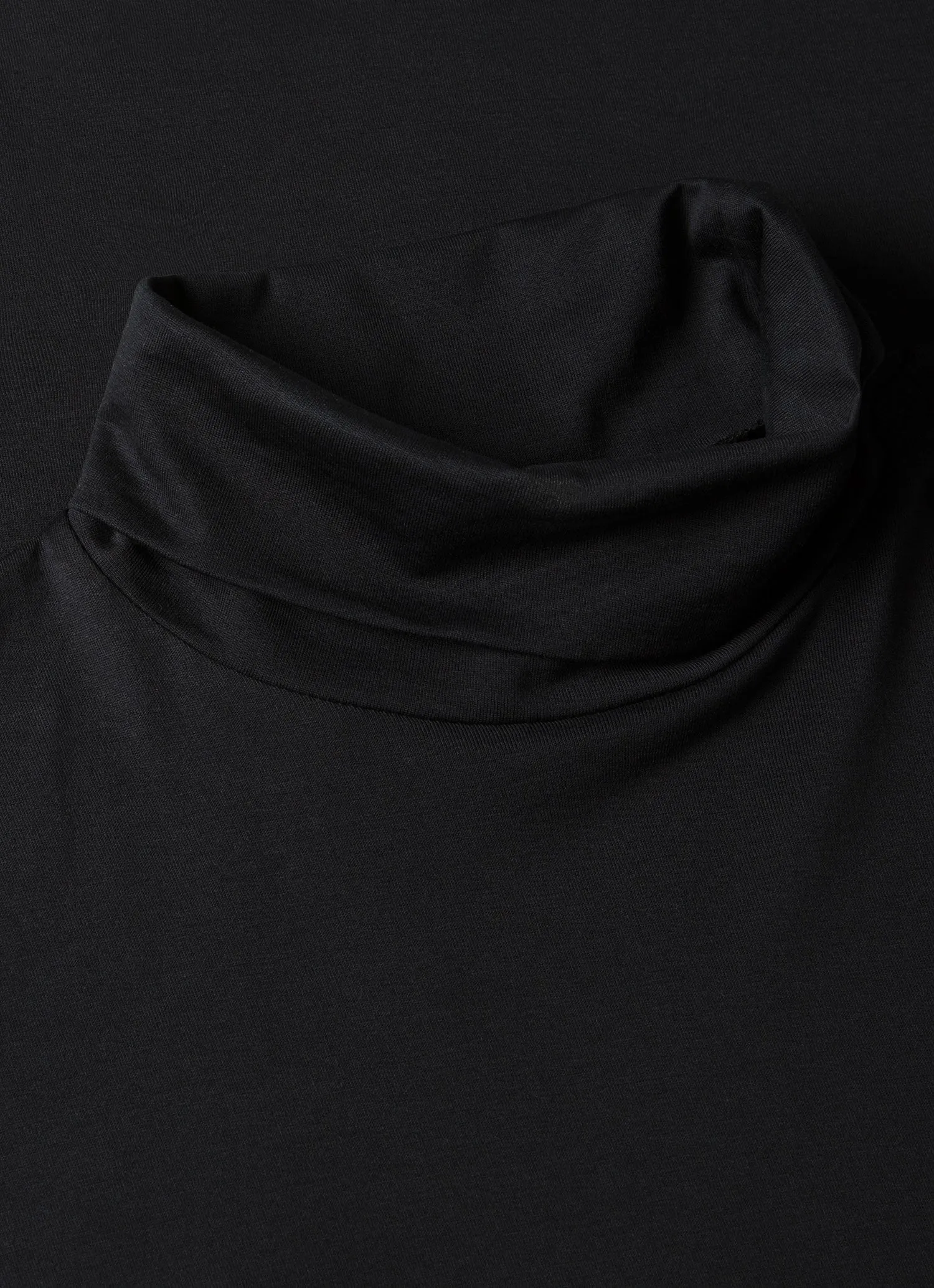 Men's Roll Neck Heavyweight T-shirt in Black sold by Sunspel product image thumbnail 4