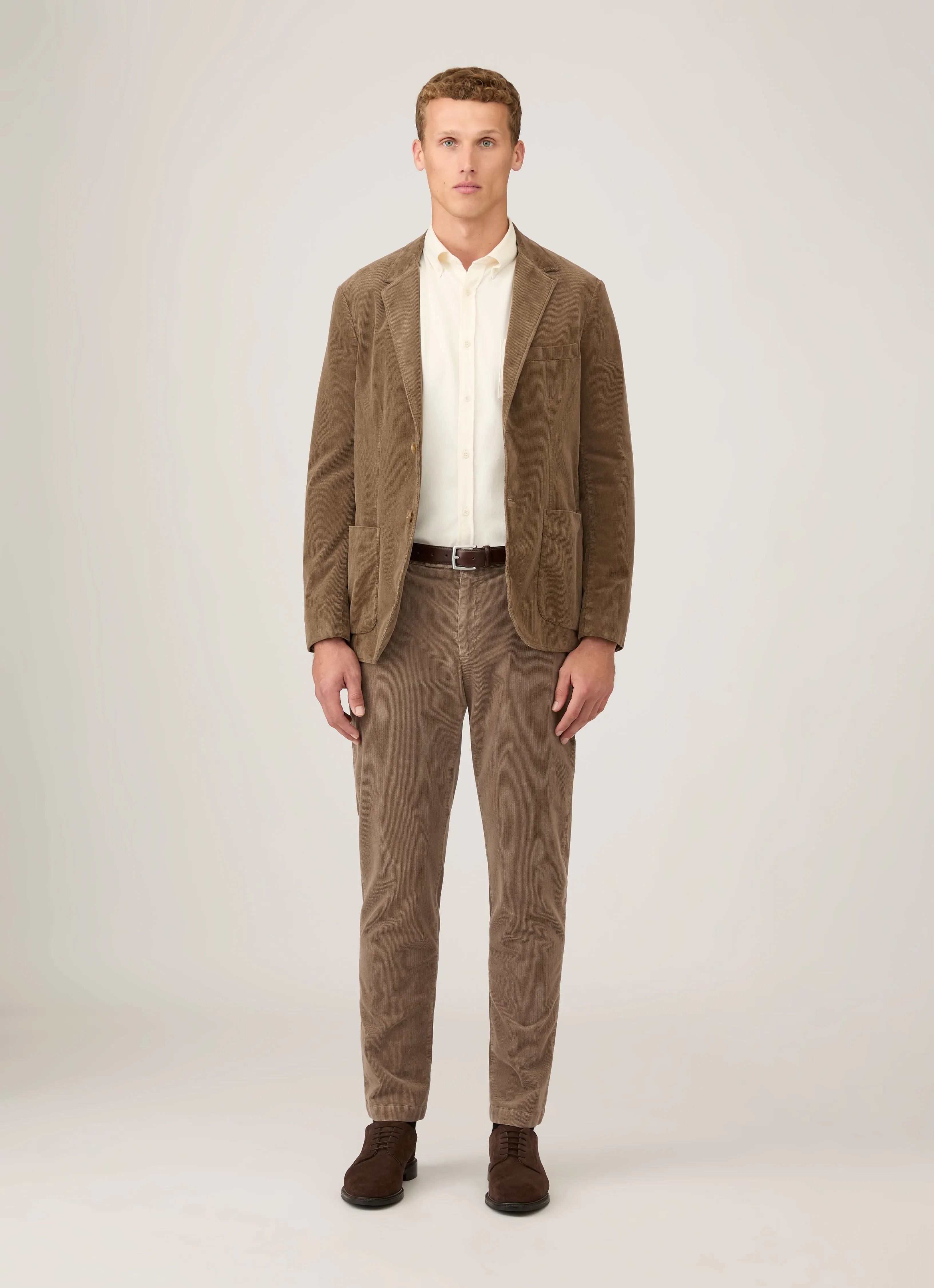 Men's Corduroy Trouser in Bark sold by Sunspel product image thumbnail 3