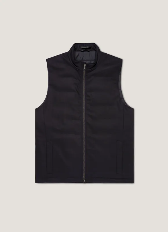 Men's Wool Cashmere Gilet in Navy sold by Sunspel