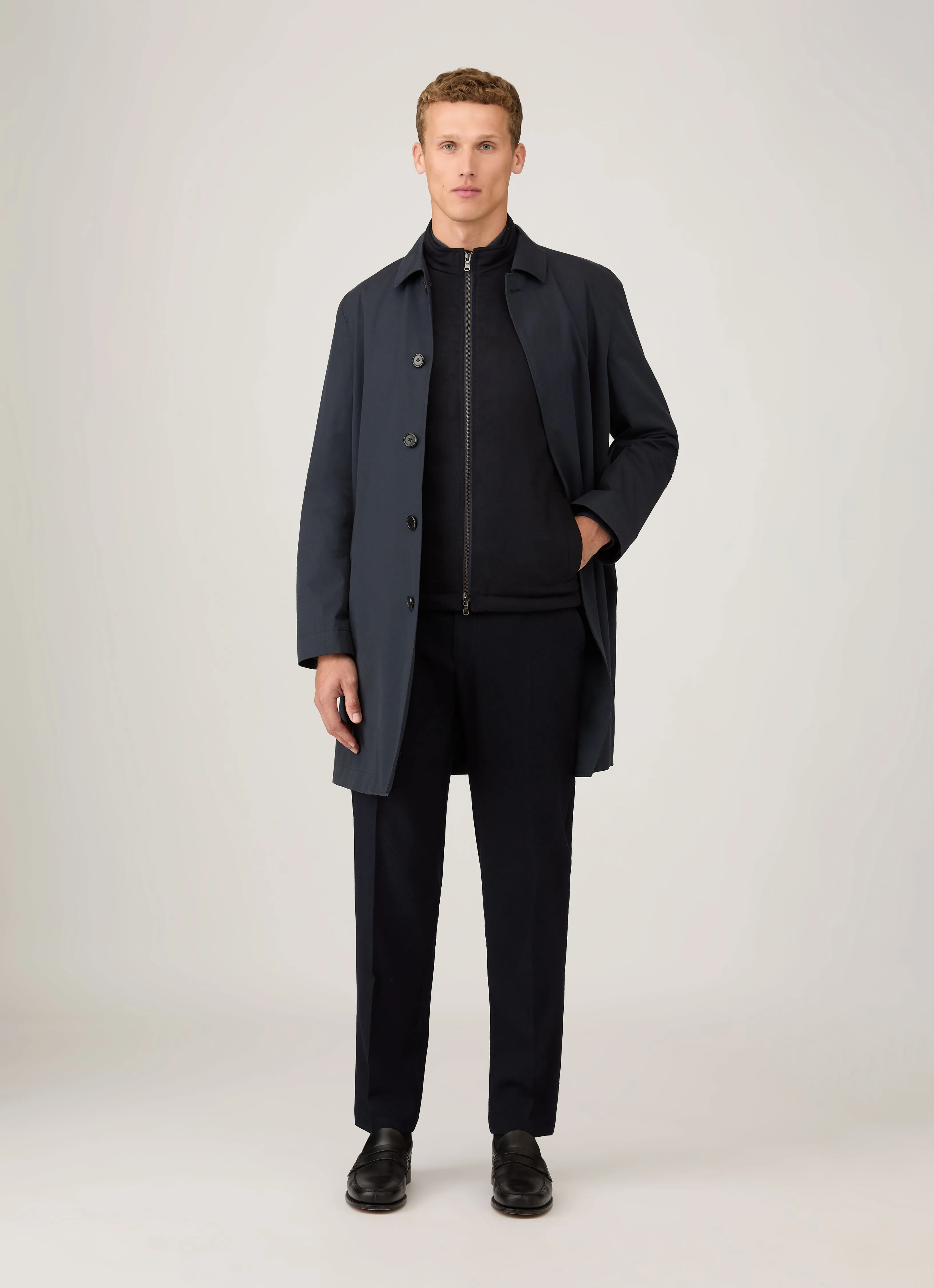 Men's Wool Cashmere Gilet in Navy sold by Sunspel product image thumbnail 3