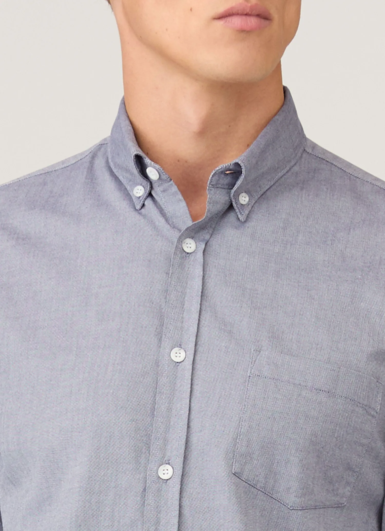 Men's Button Down Oxford Shirt in Dark Blue sold by Sunspel product image thumbnail 5