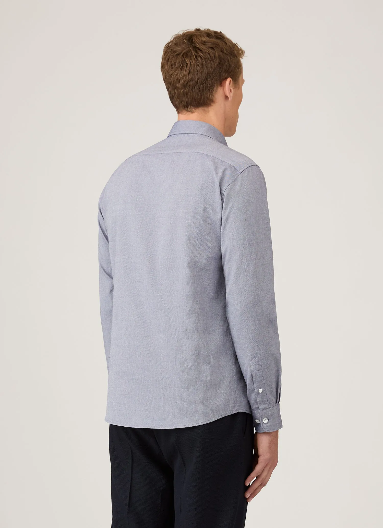 Men's Button Down Oxford Shirt in Dark Blue sold by Sunspel product image thumbnail 4