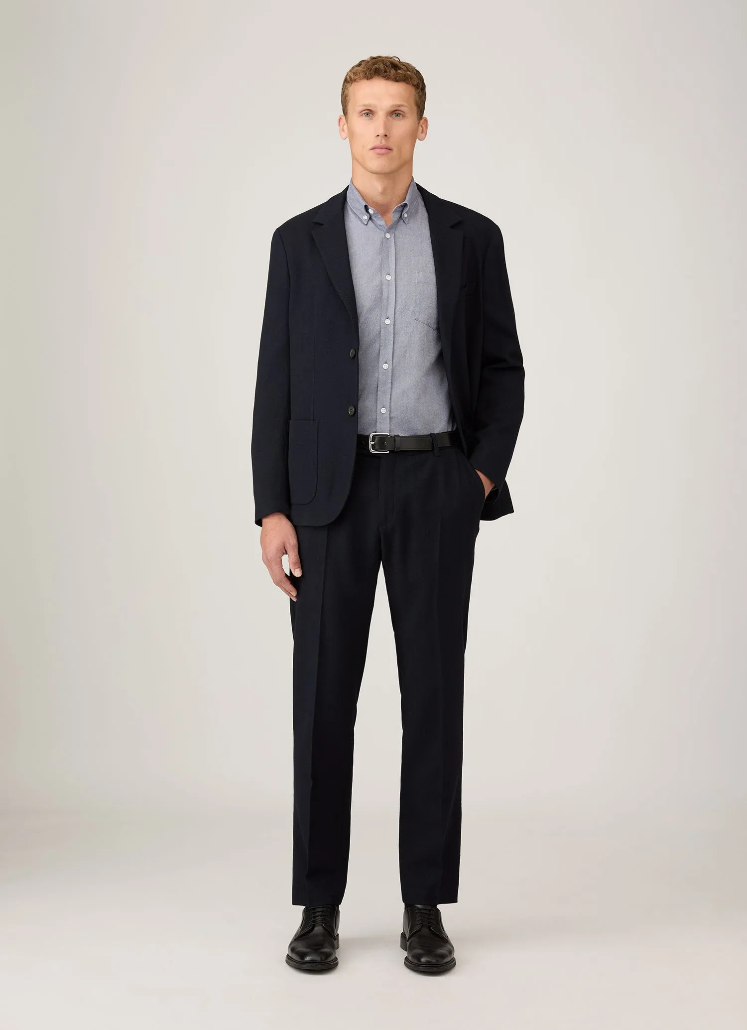 Men's Button Down Oxford Shirt in Dark Blue sold by Sunspel product image thumbnail 3