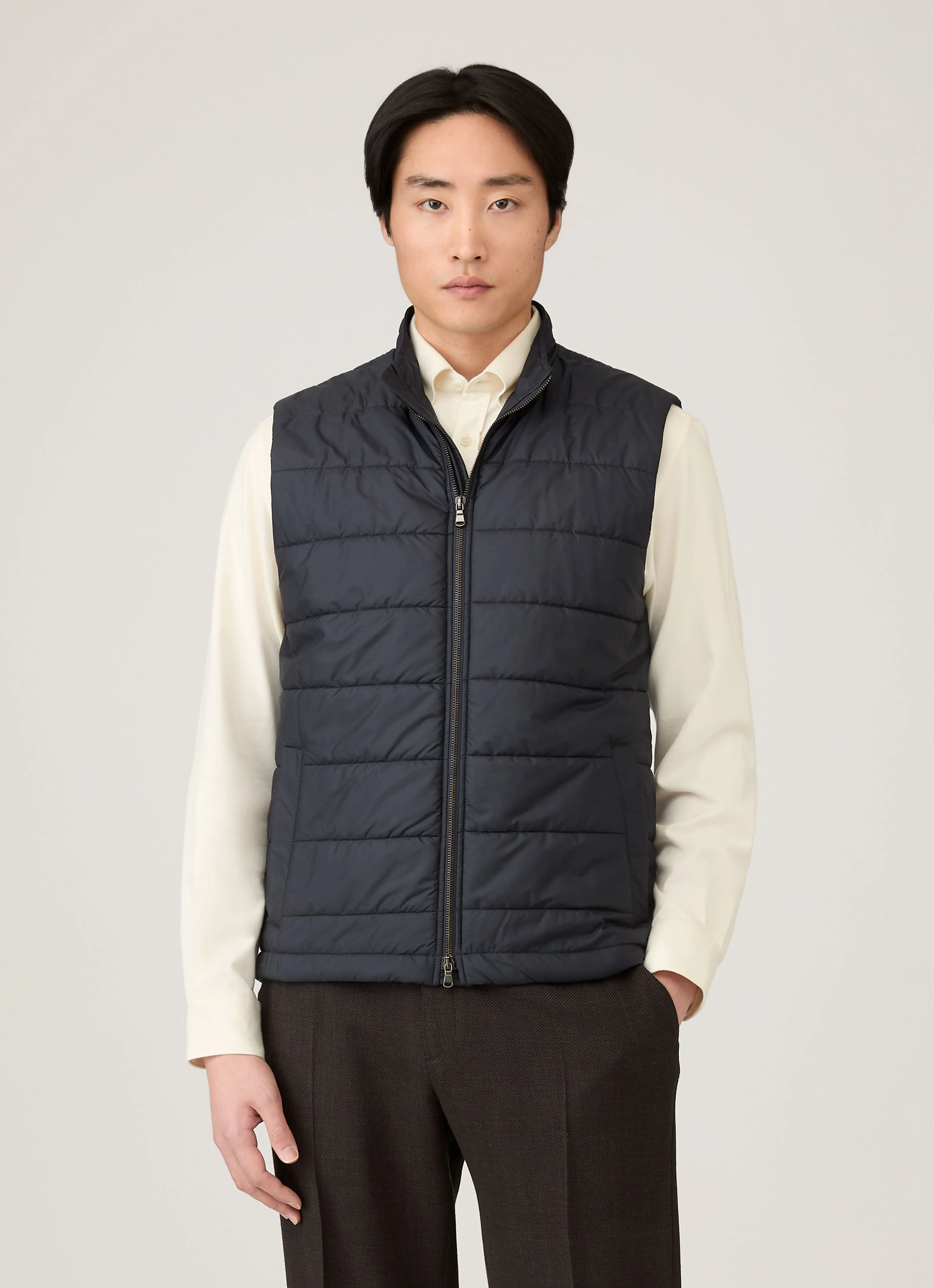 Men's Insulated Gilet in Navy sold by Sunspel product image thumbnail 2