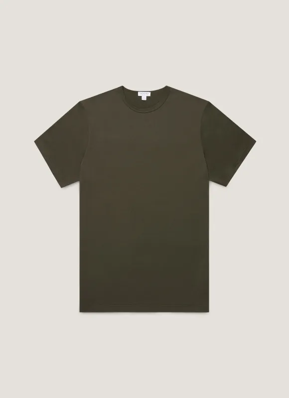 Men's Classic T-shirt in Dark Green sold by Sunspel