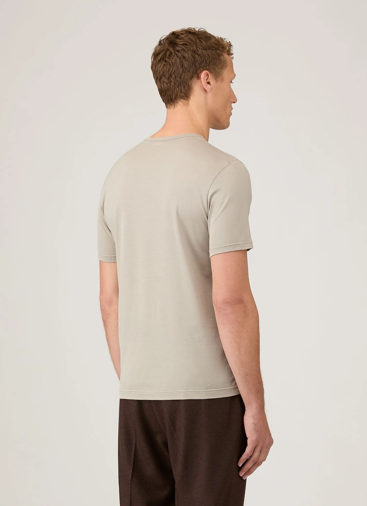 Men's Classic T-shirt in Fog sold by Sunspel product image thumbnail 5