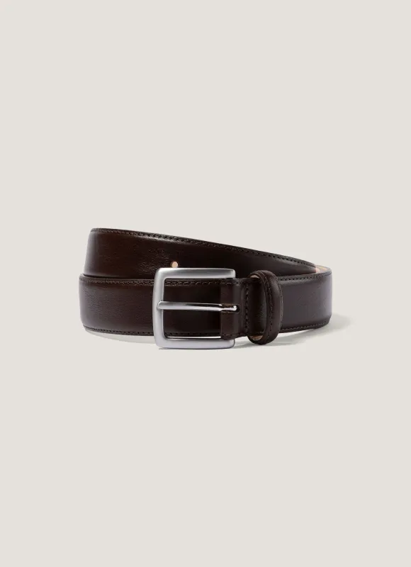 Men's Smart Leather Belt in Brown sold by Sunspel