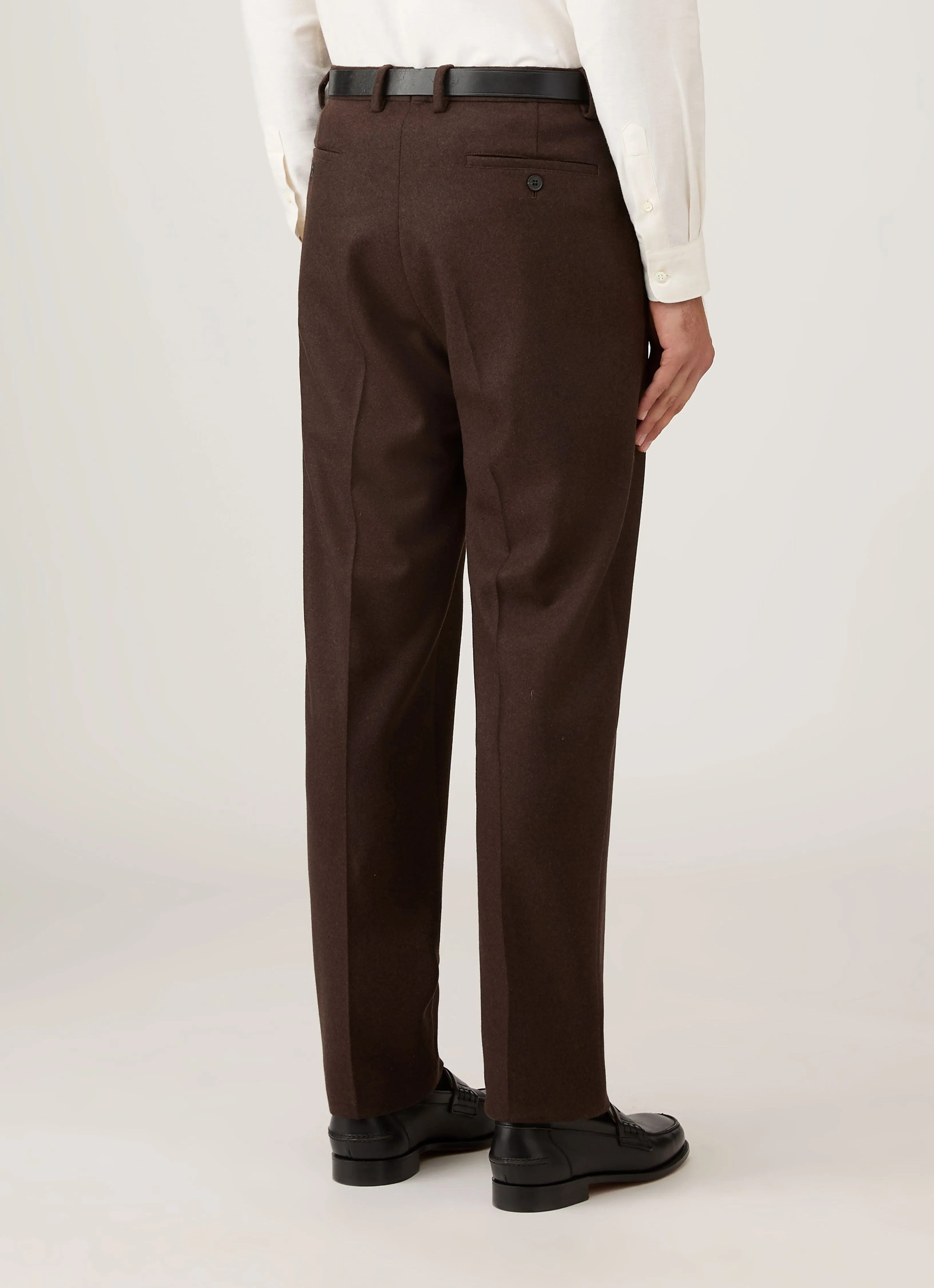 Men's Boiled Wool Trouser in Truffle sold by Sunspel product image thumbnail 5