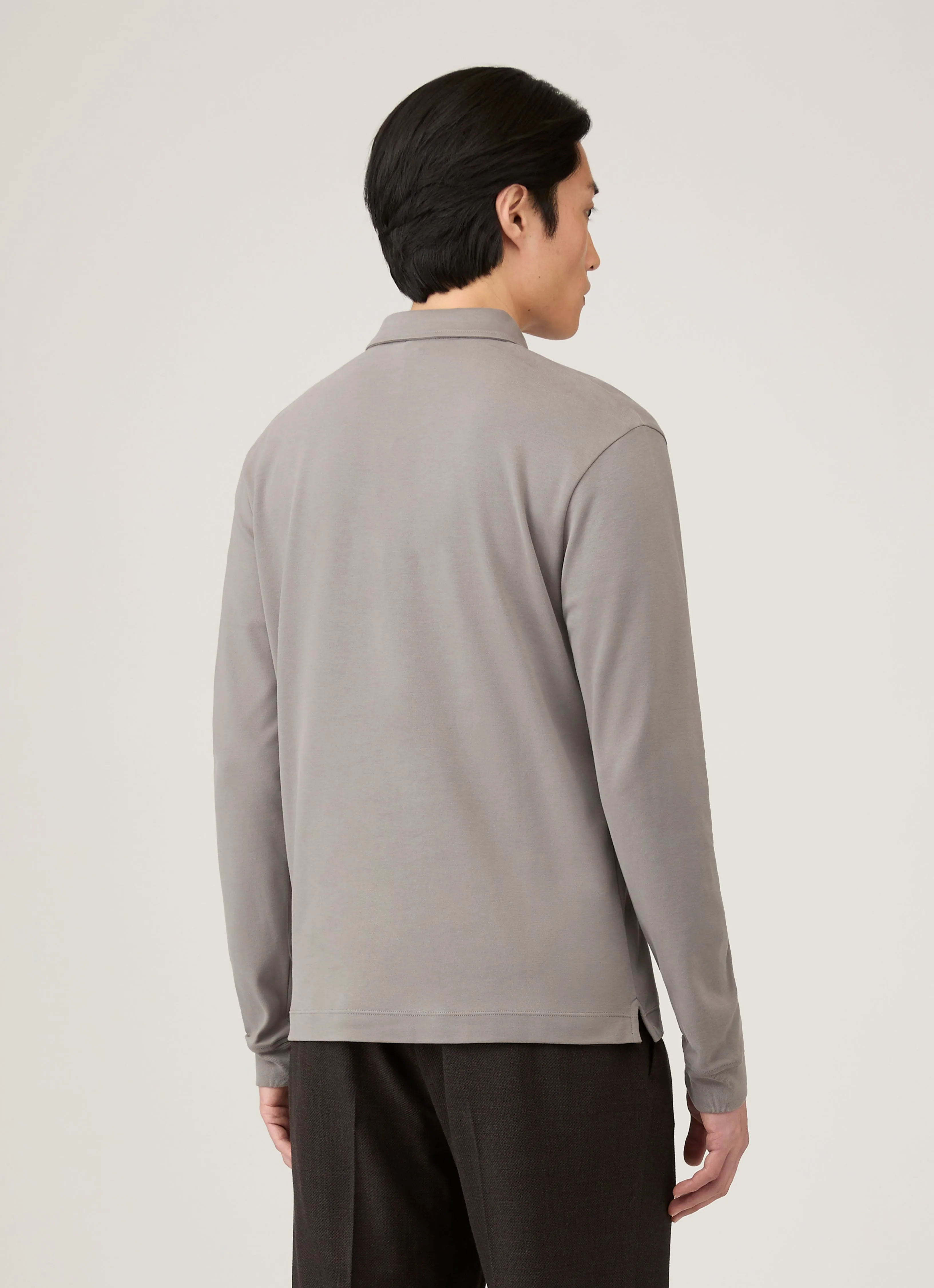 Men's Heavyweight Rugby Polo Shirt in Iron Grey sold by Sunspel product image thumbnail 5