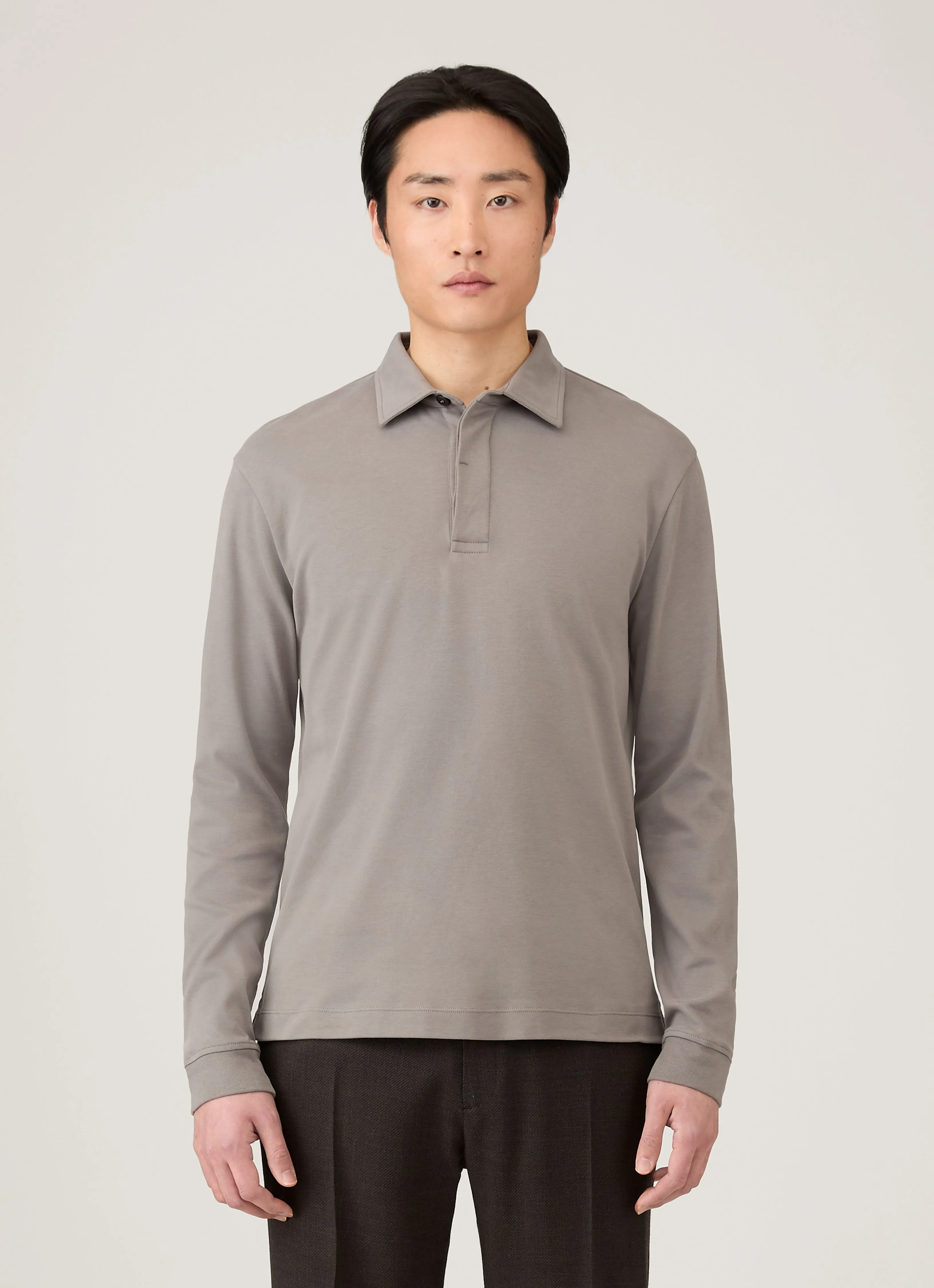 Men's Heavyweight Rugby Polo Shirt in Iron Grey sold by Sunspel product image thumbnail 2