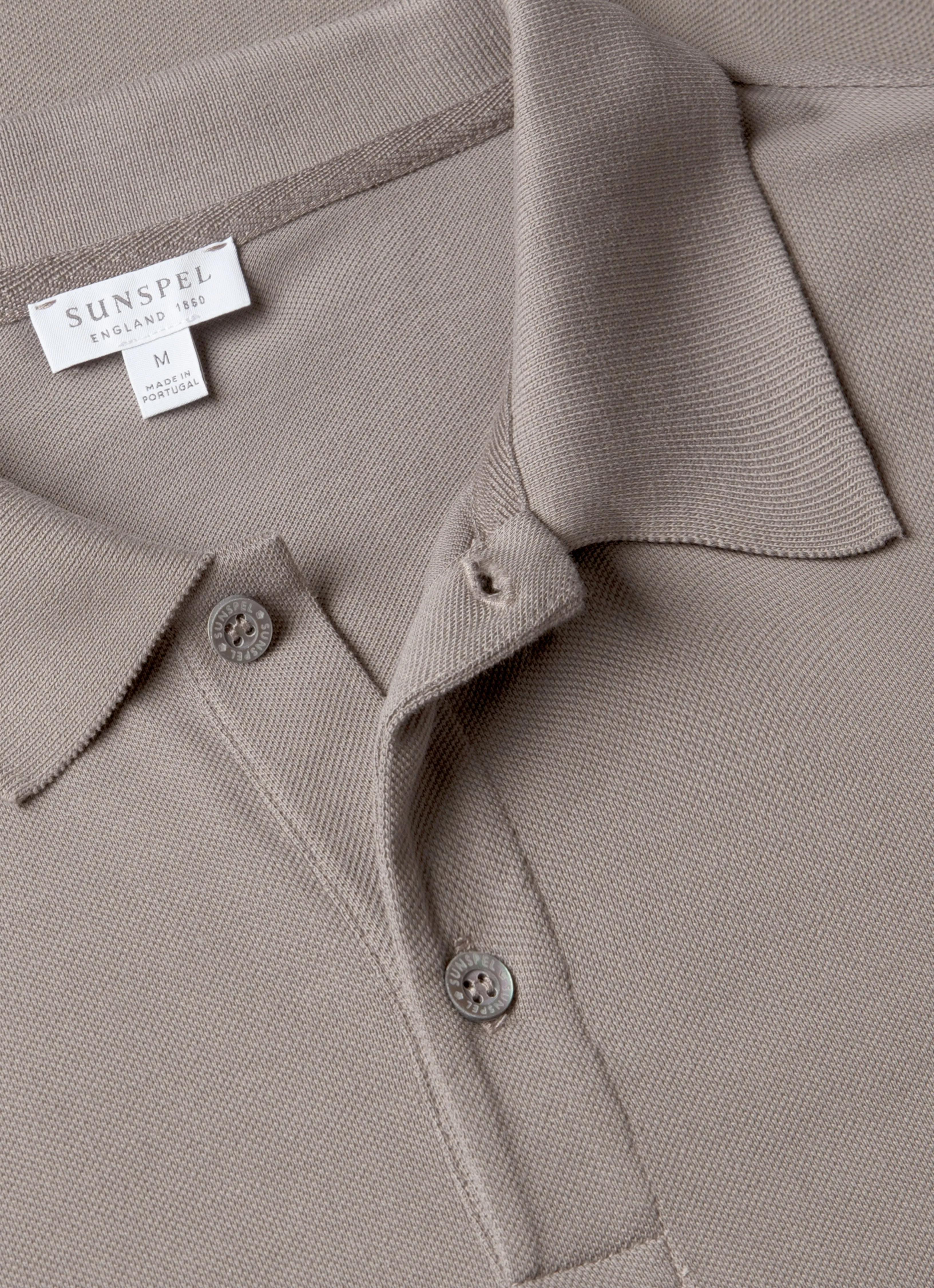 Men's Piqué Polo Shirt in Iron Grey sold by Sunspel product image thumbnail 4