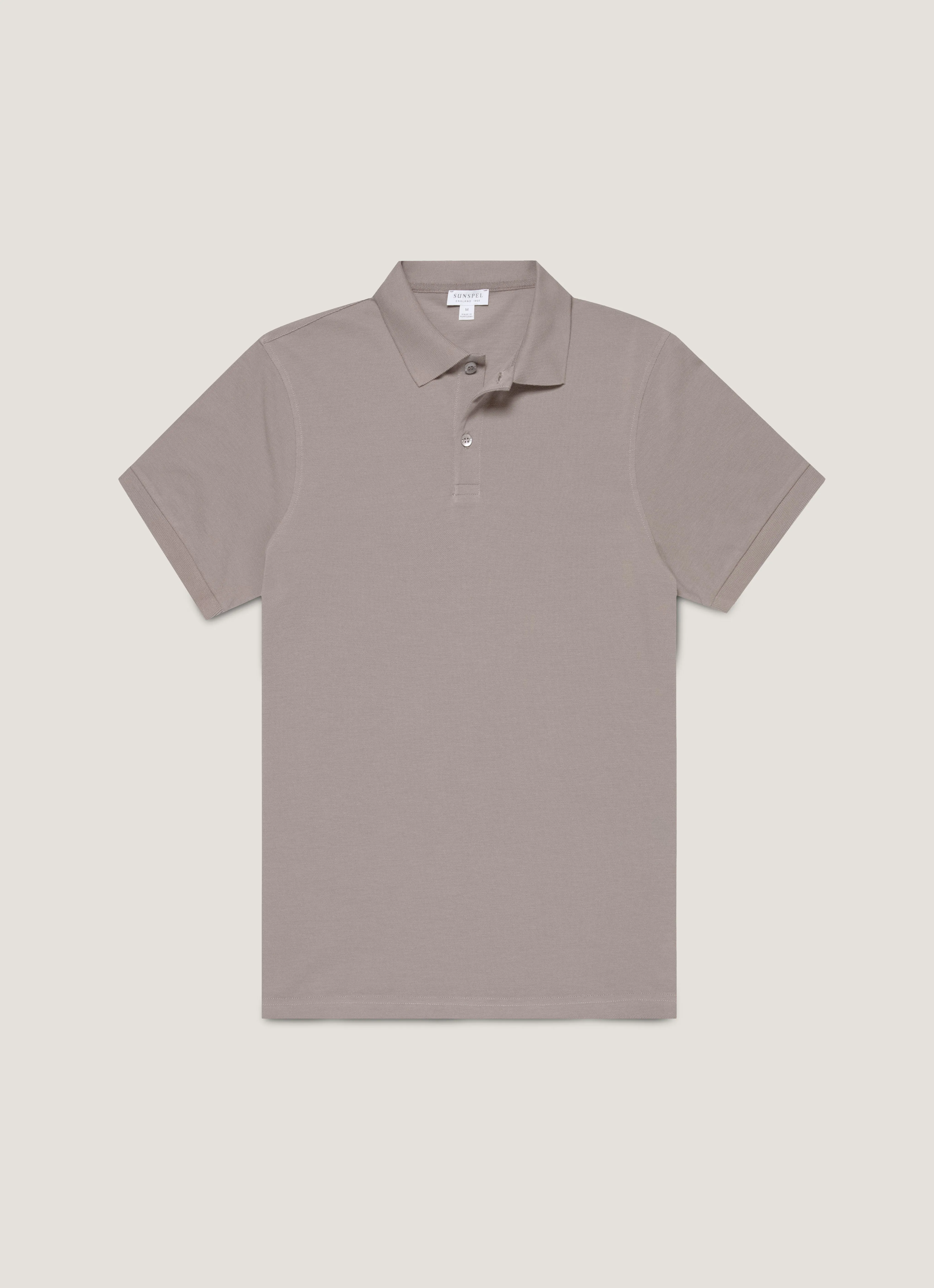 Men's Piqué Polo Shirt in Iron Grey sold by Sunspel