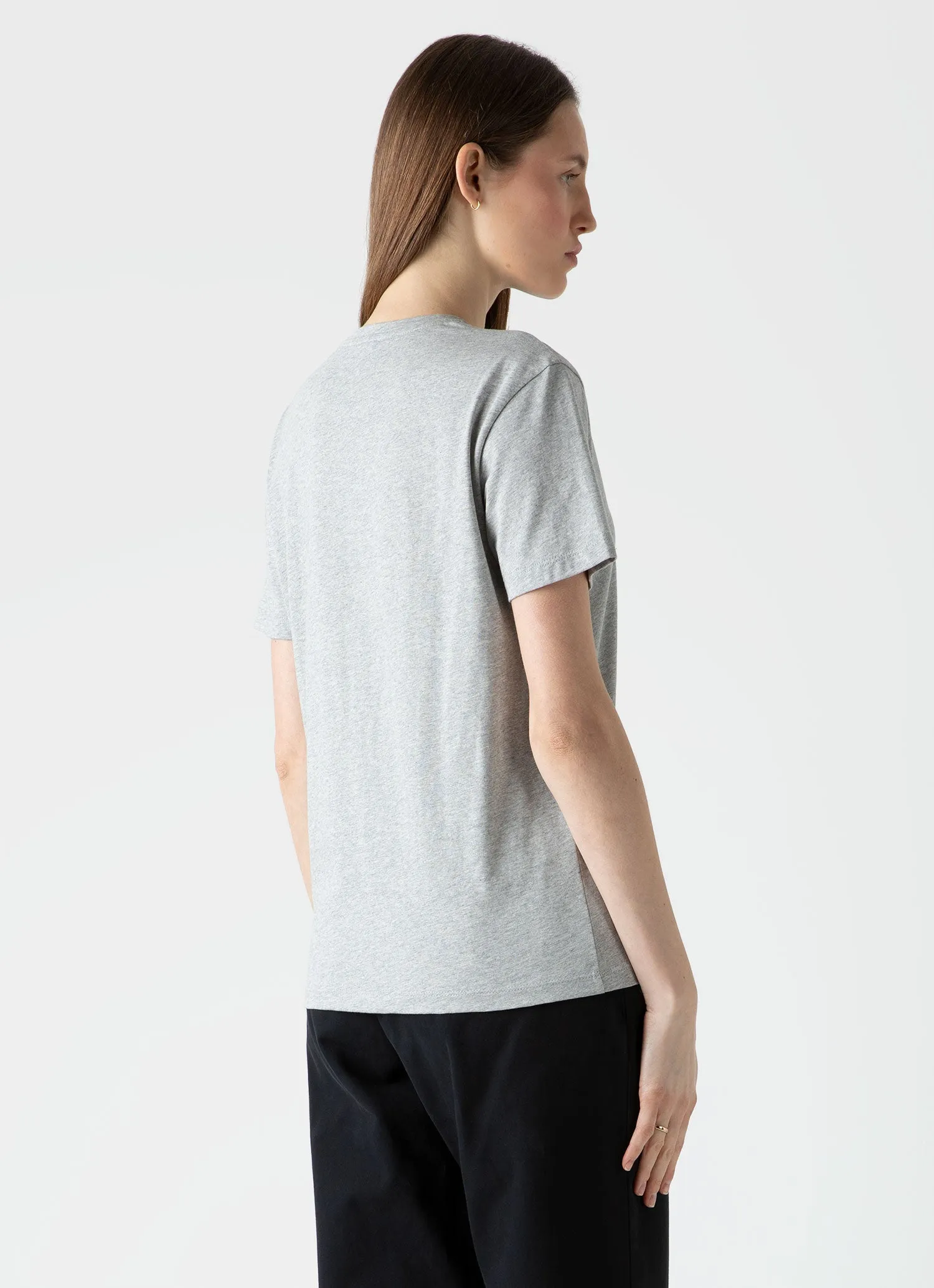 Women's Boy Fit T-shirt in Grey Melange sold by Sunspel product image thumbnail 4