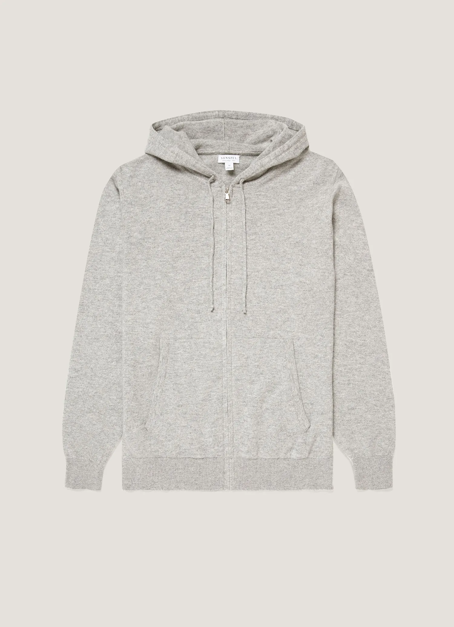Men's Cashmere Hoodie in Grey Melange sold by Sunspel