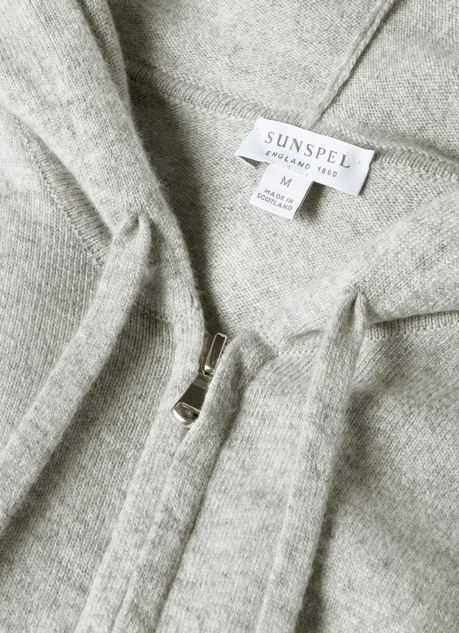 Men's Cashmere Hoodie in Grey Melange sold by Sunspel product image thumbnail 4