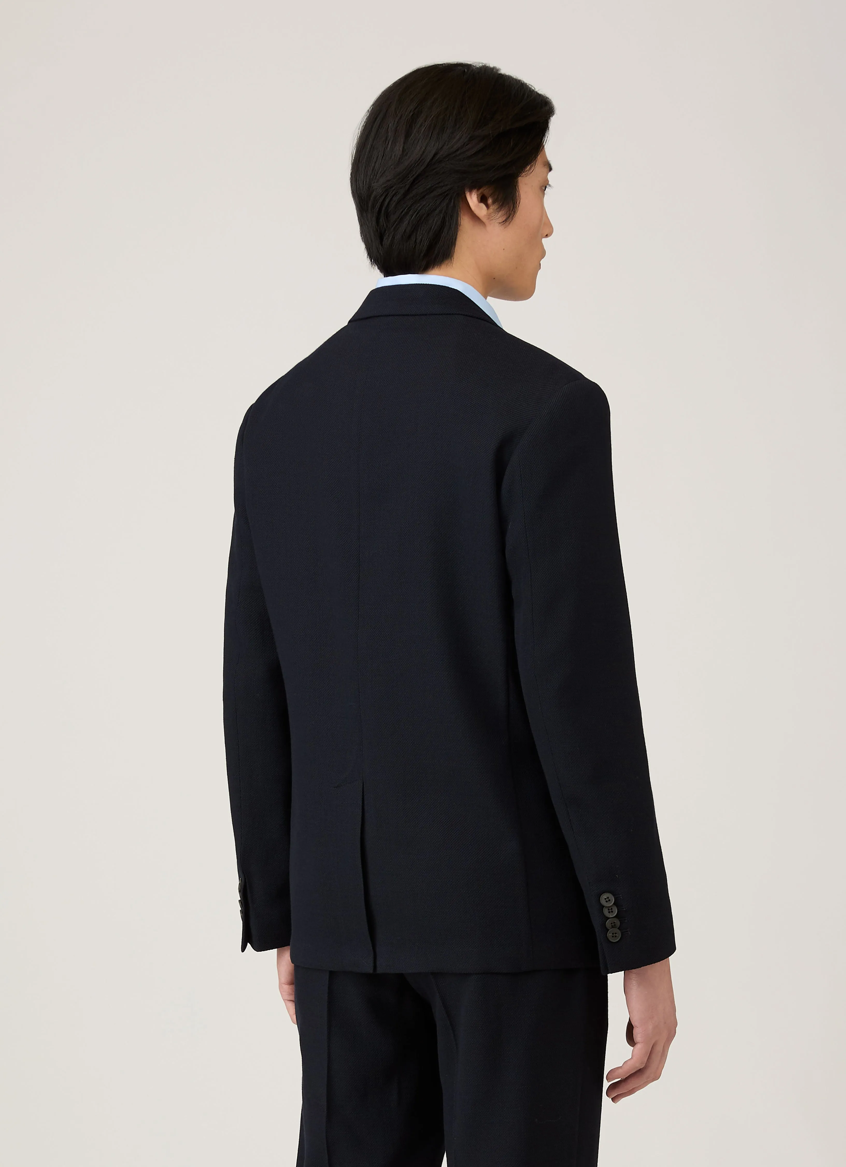 Men's Textured Wool Blazer in Navy sold by Sunspel product image thumbnail 5
