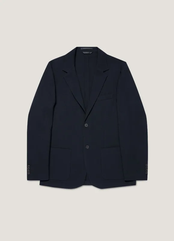 Men's Textured Wool Blazer in Navy sold by Sunspel