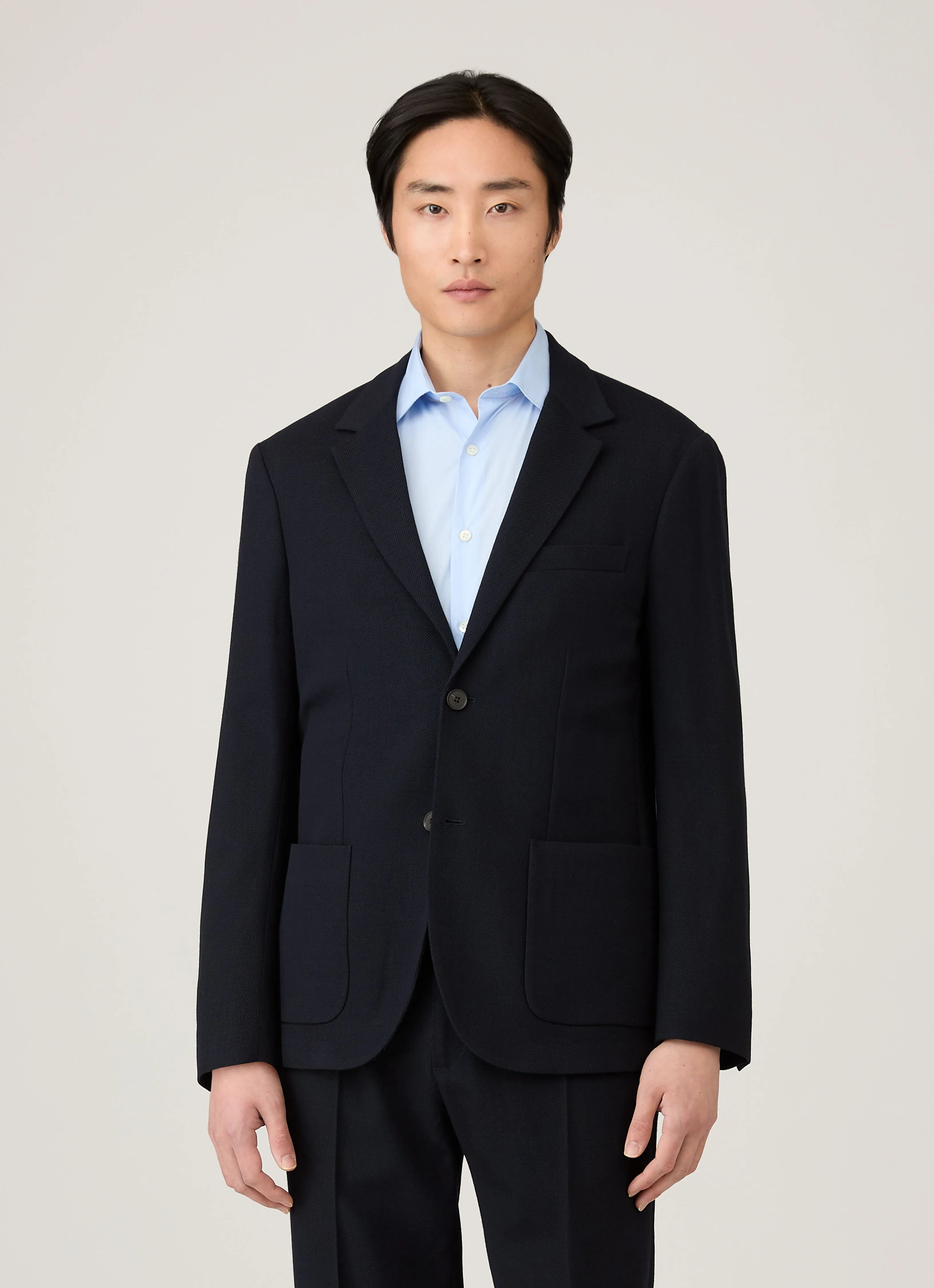 Men's Textured Wool Blazer in Navy sold by Sunspel product image thumbnail 2