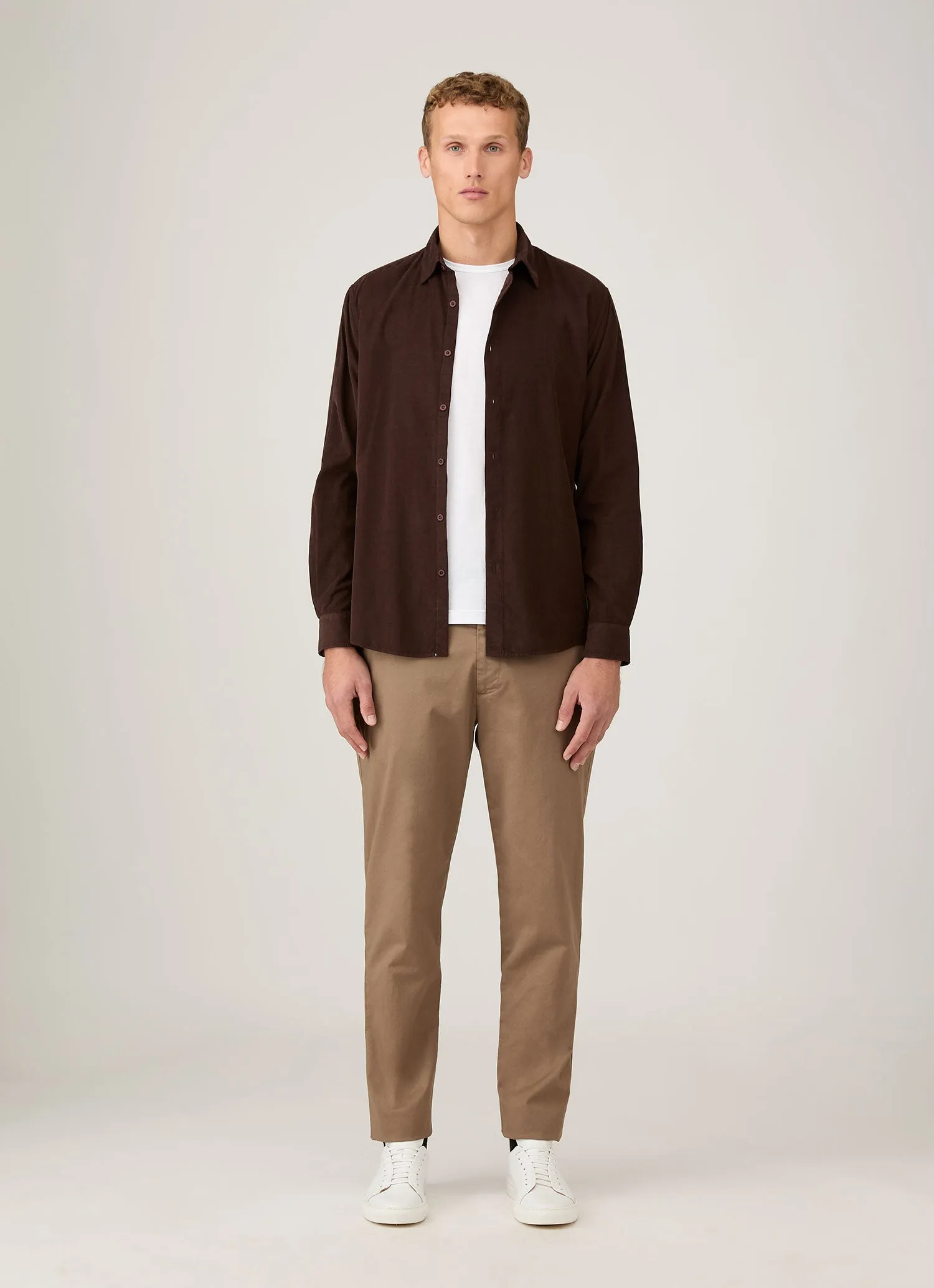 Men's Regular Fit Chino in Dark Stone sold by Sunspel product image thumbnail 3