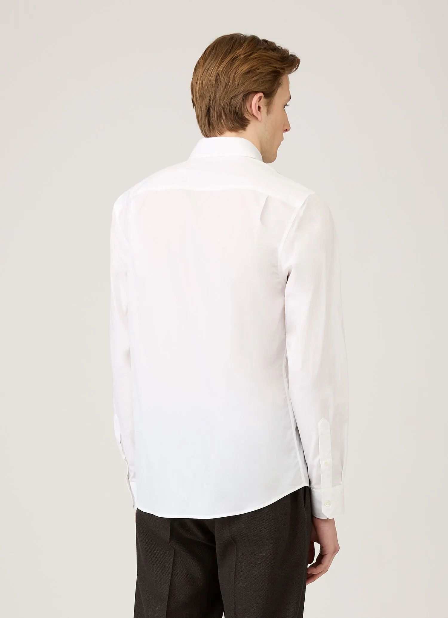 Men's Smart Poplin Shirt in White sold by Sunspel product image thumbnail 5