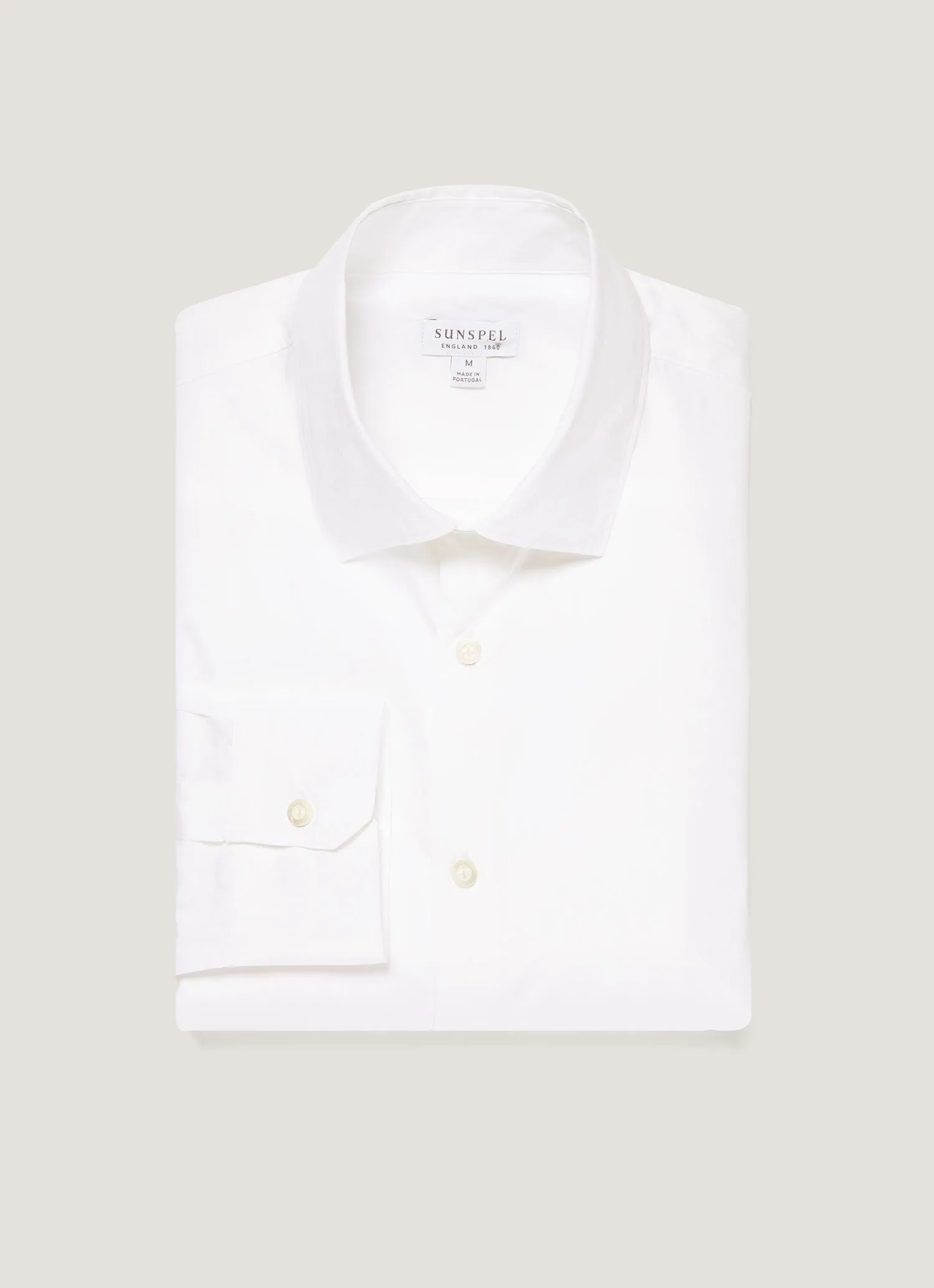 Men's Smart Poplin Shirt in White sold by Sunspel product image thumbnail 4