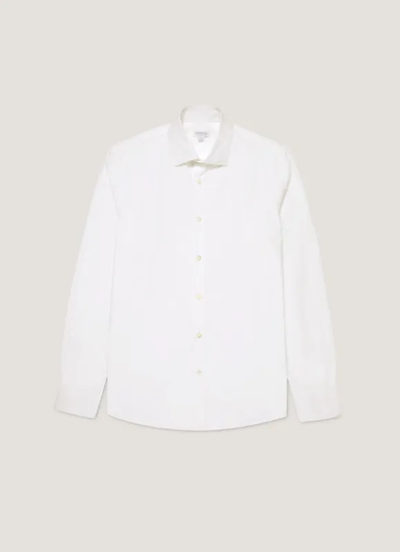Men's Smart Poplin Shirt in White sold by Sunspel