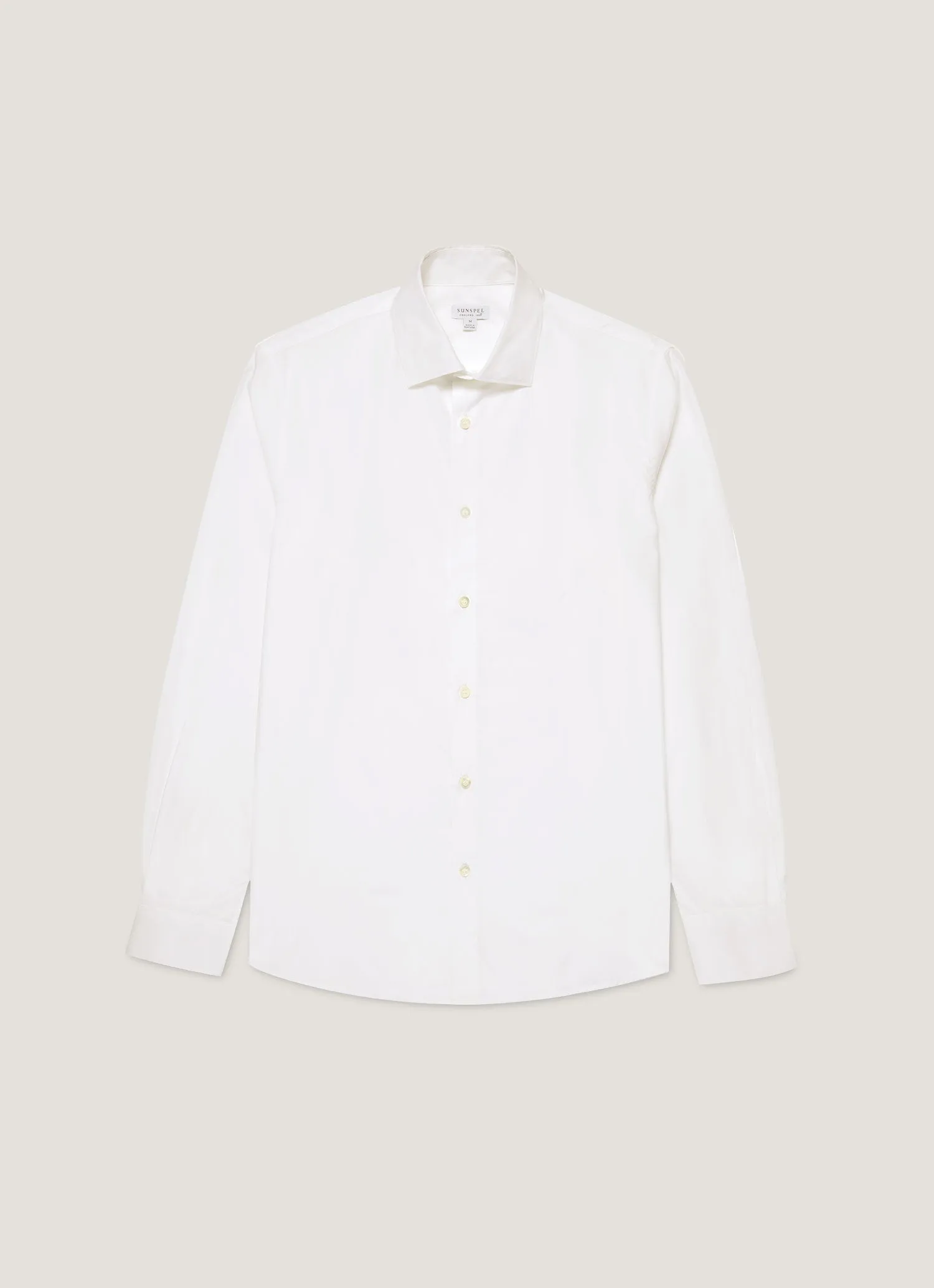 Men's Smart Poplin Shirt in White sold by Sunspel
