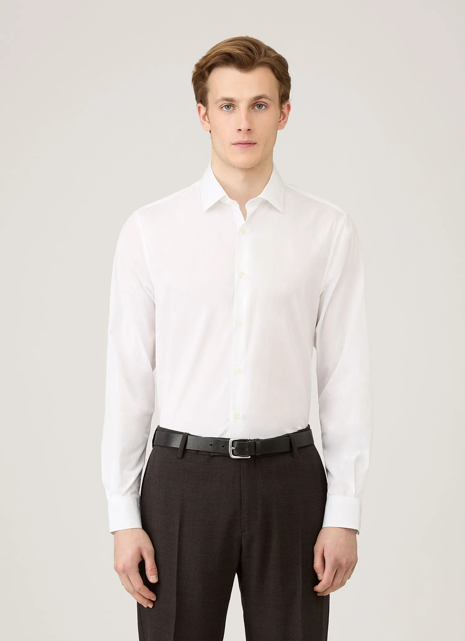Men's Smart Poplin Shirt in White sold by Sunspel product image thumbnail 2